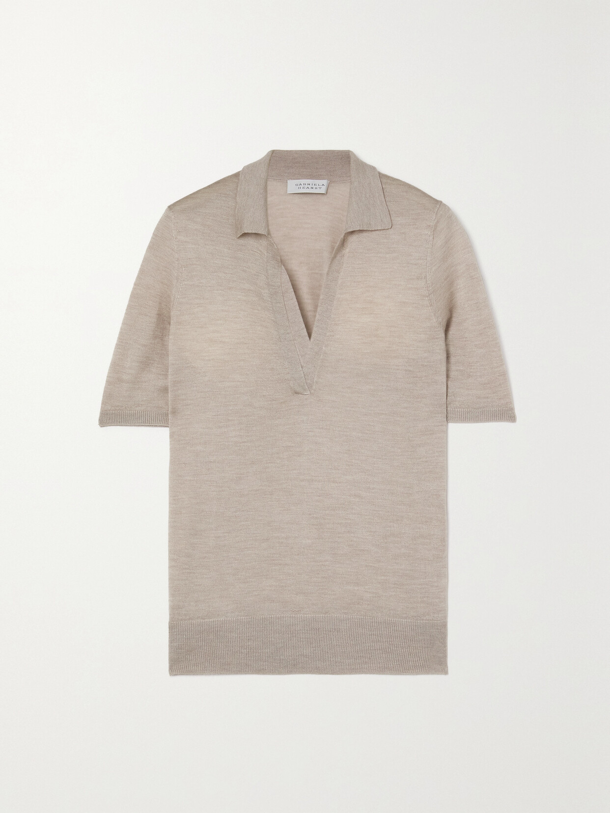 Gabriela Hearst - Frank Cashmere And Silk-blend Polo Shirt - Neutrals