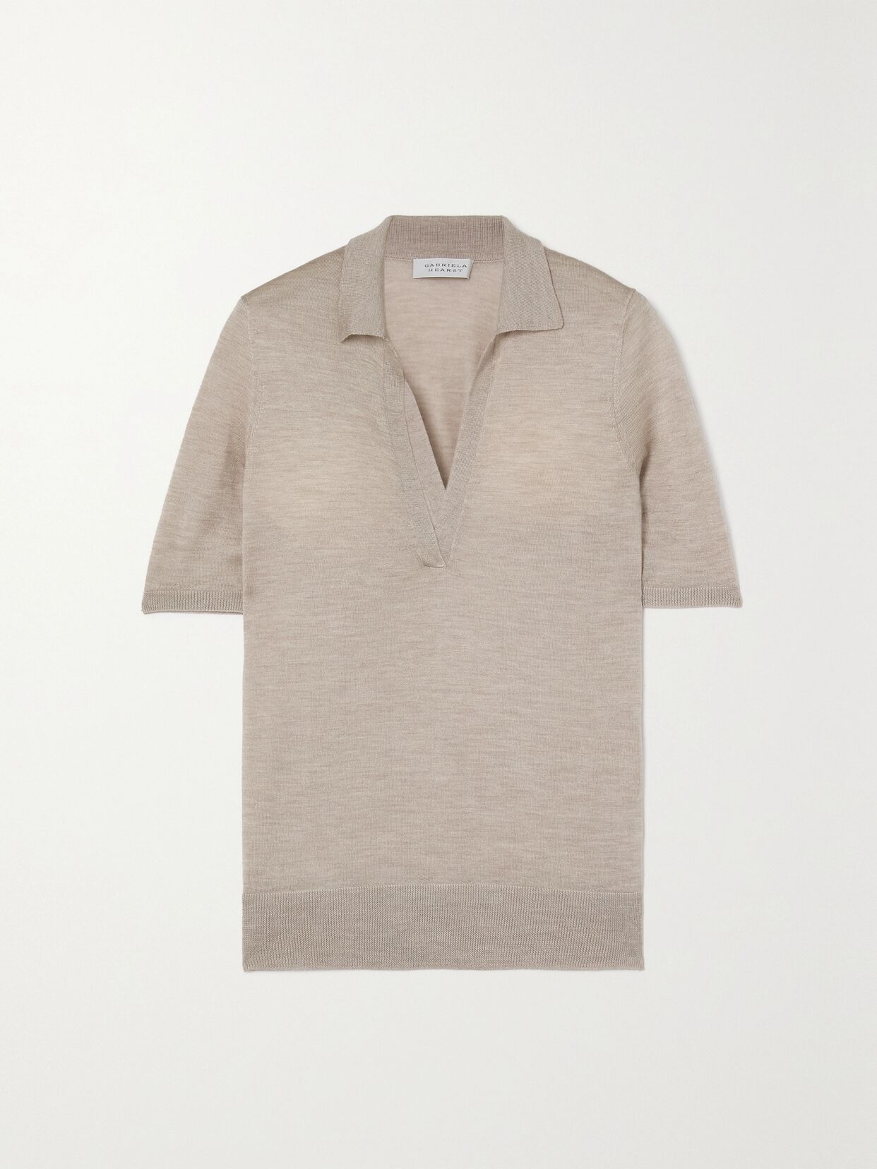 Gabriela Hearst Frank Cashmere and Silk Blend Polo Shirt