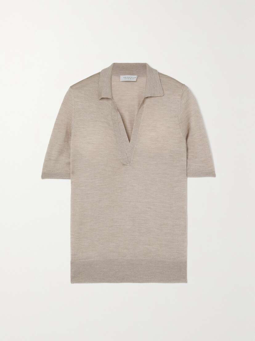 Gabriela Hearst Frank Cashmere And Silk-blend Polo Shirt