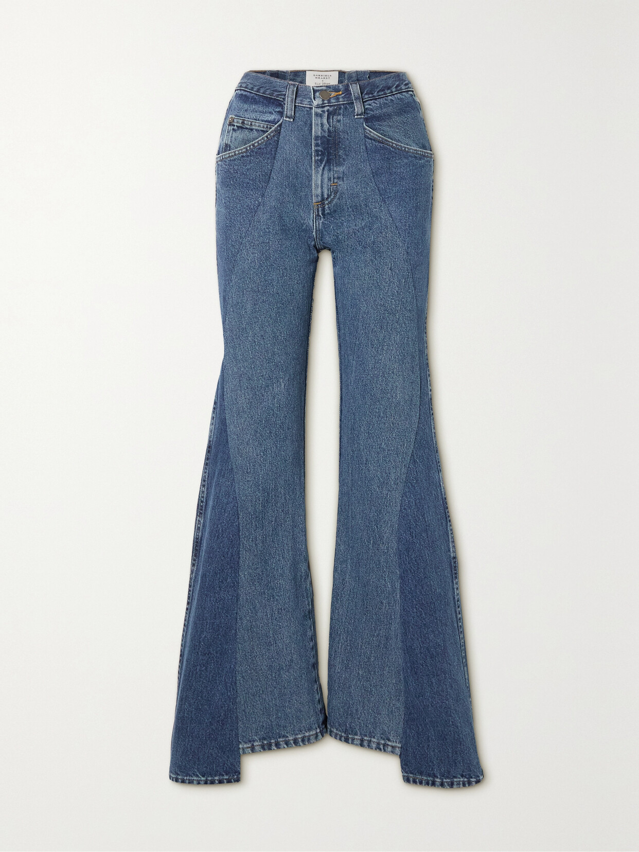 Gabriela Hearst + E.l.v. Denim Foster High-rise Flared Jeans In Mdk Medium/dark Wash