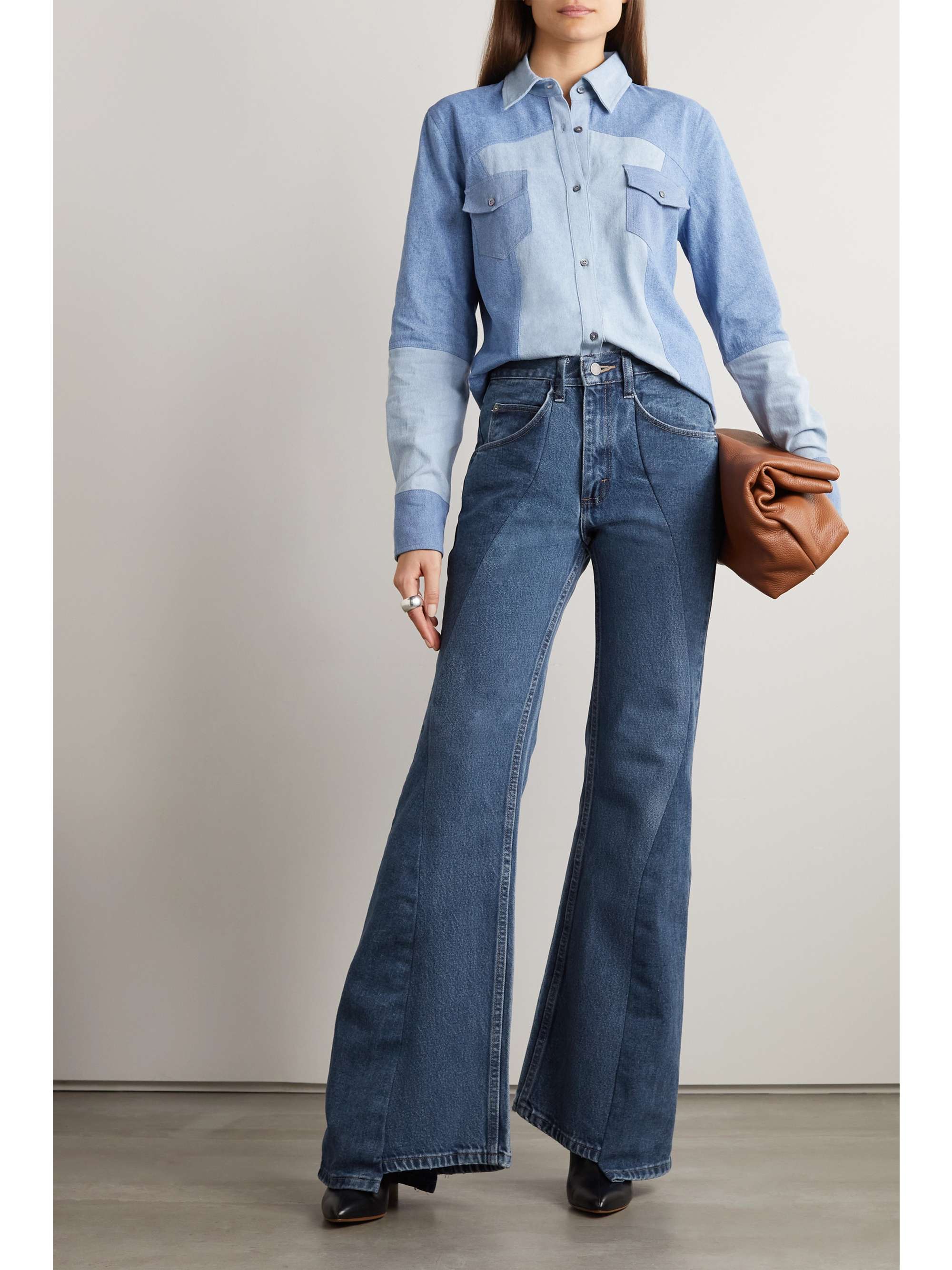 GABRIELA HEARST + E.L.V. Denim Foster high-rise flared jeans