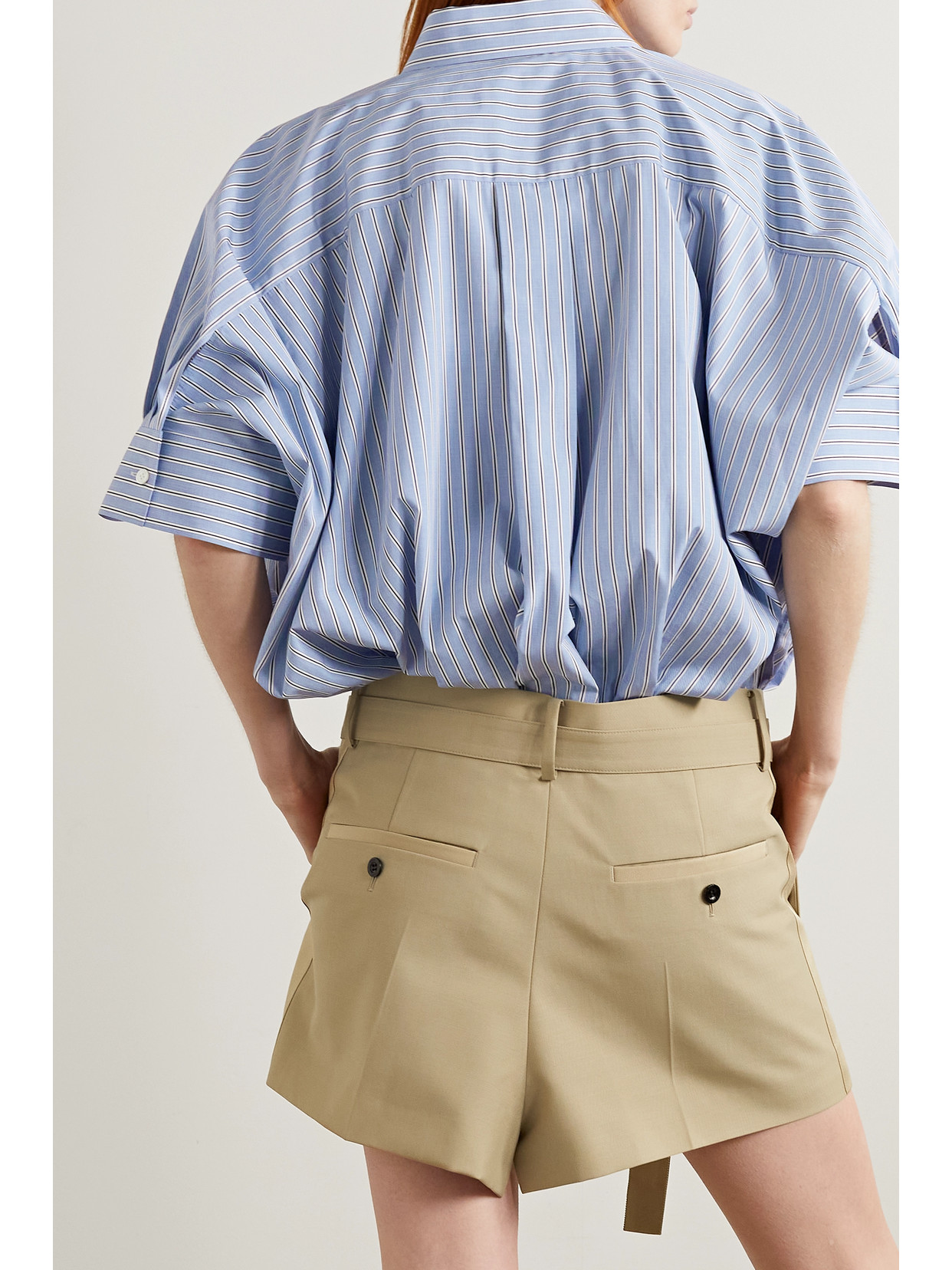 X Thomas Mason Striped Cotton-poplin Shirt Dress In Sky Blue