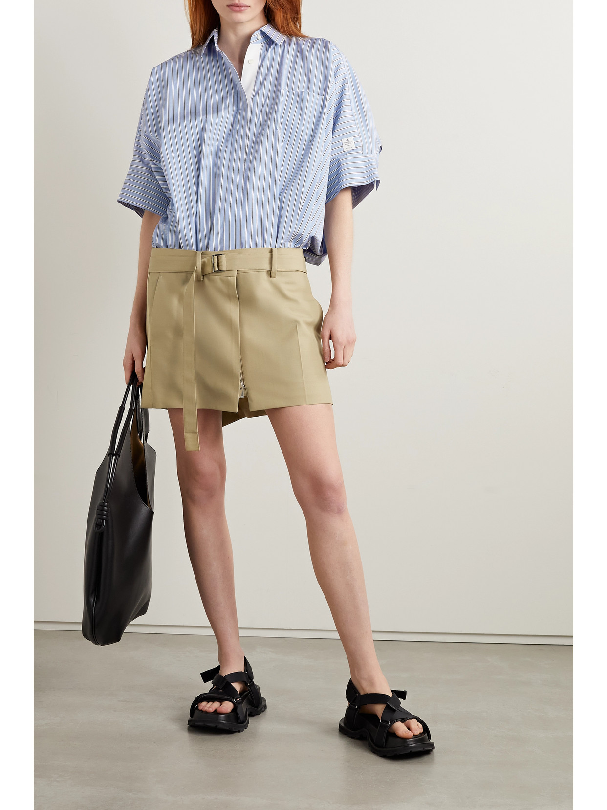 X Thomas Mason Striped Cotton-poplin Shirt Dress In Sky Blue