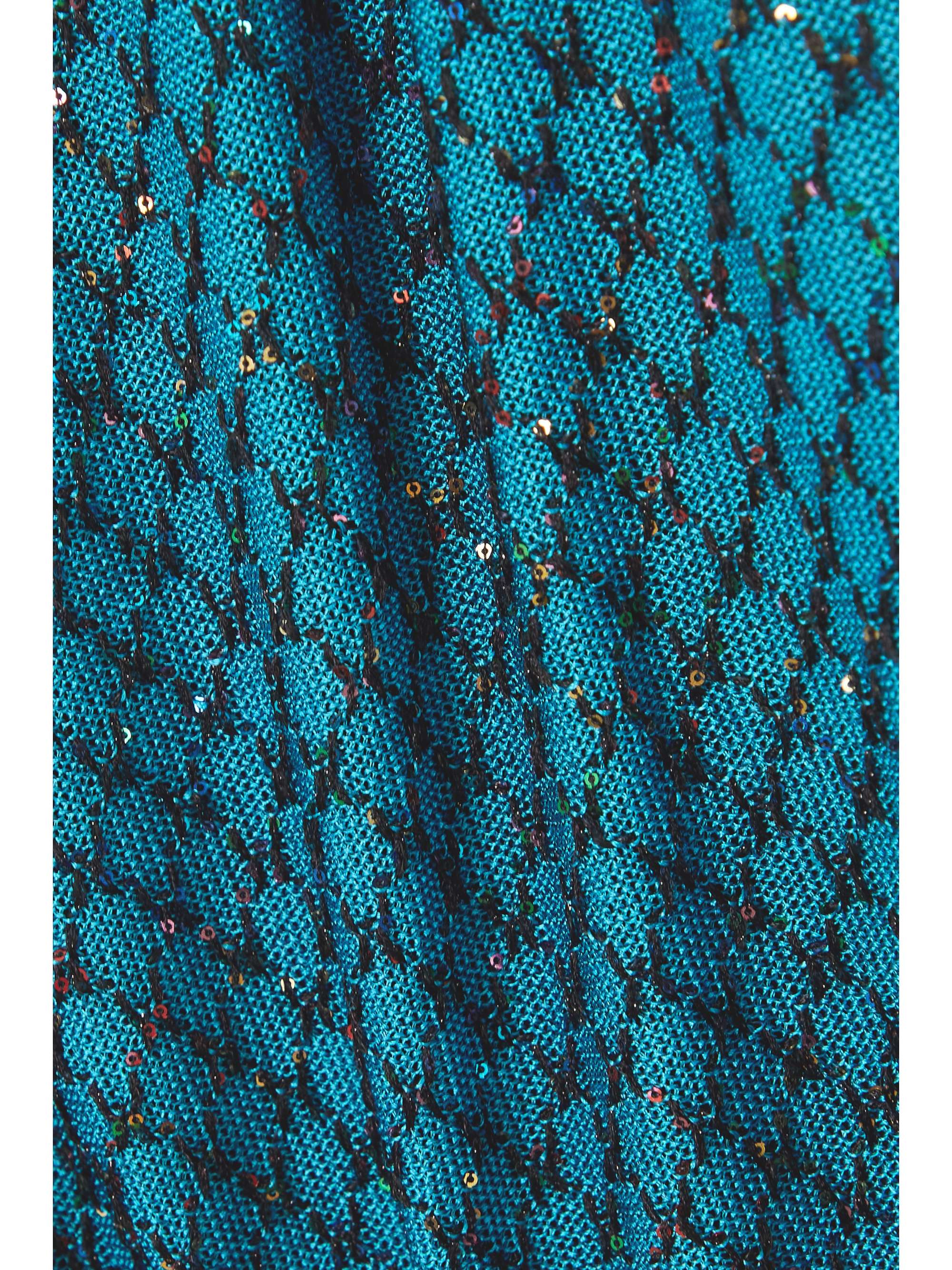 MISSONI Sequin-embellished two-tone crochet-knit maxi dress