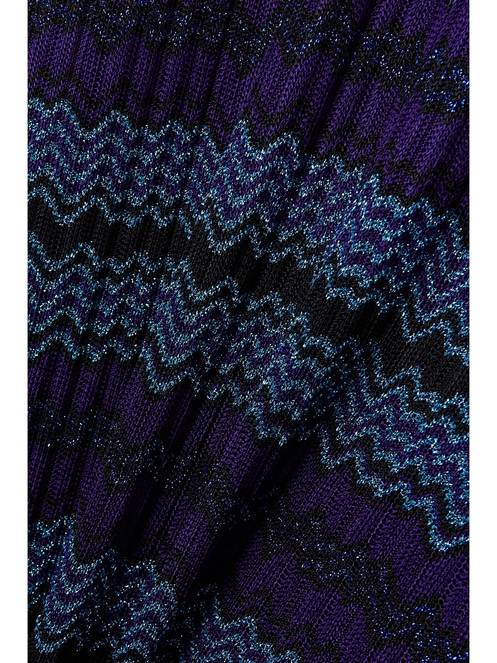 MISSONI Metallic striped crochet-knit maxi dress