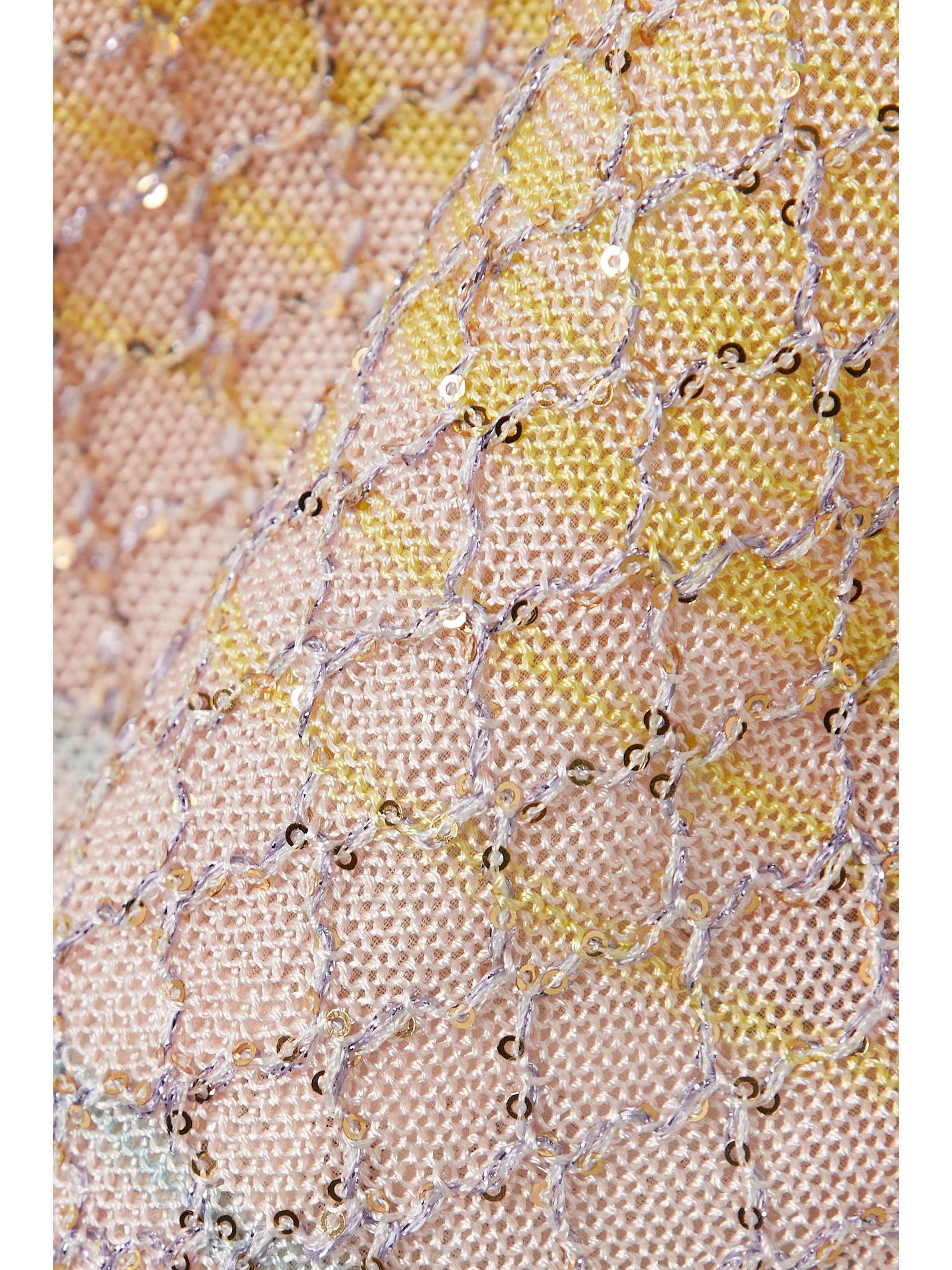 MISSONI Striped sequin-embellished crochet-knit top