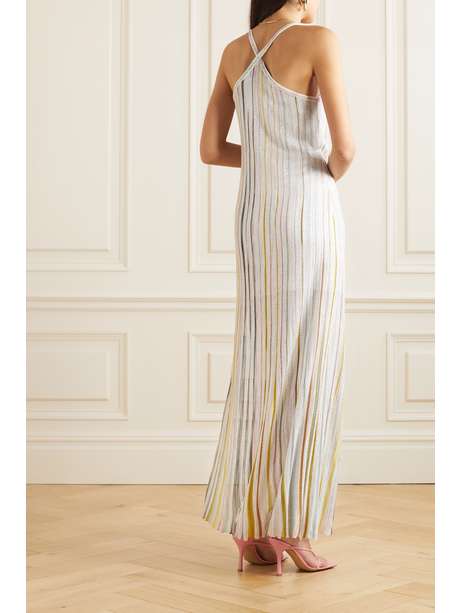 MISSONI Sequined Striped Crochet knit Maxi Dress NET A PORTER