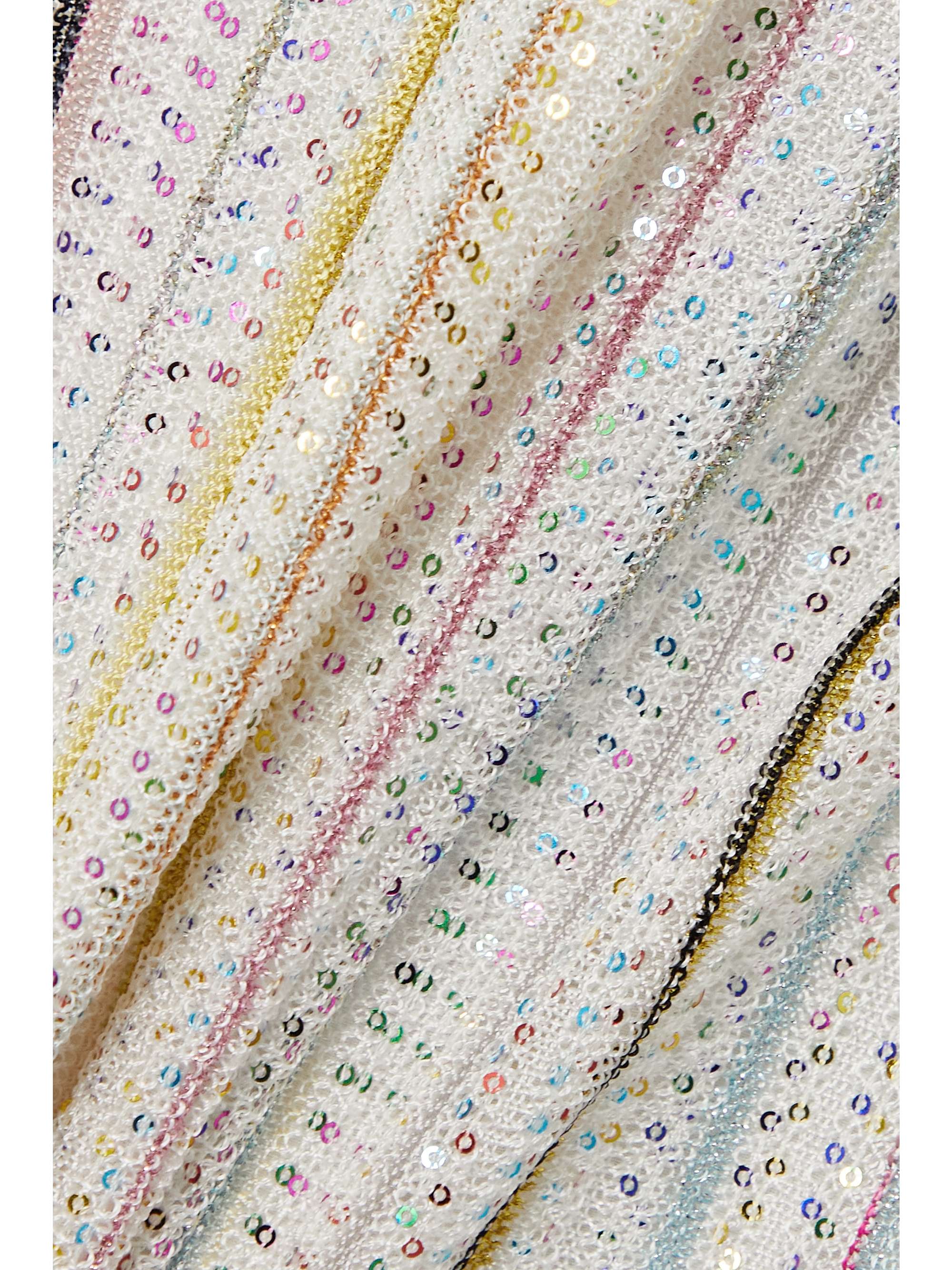 MISSONI Sequined striped crochet-knit maxi dress