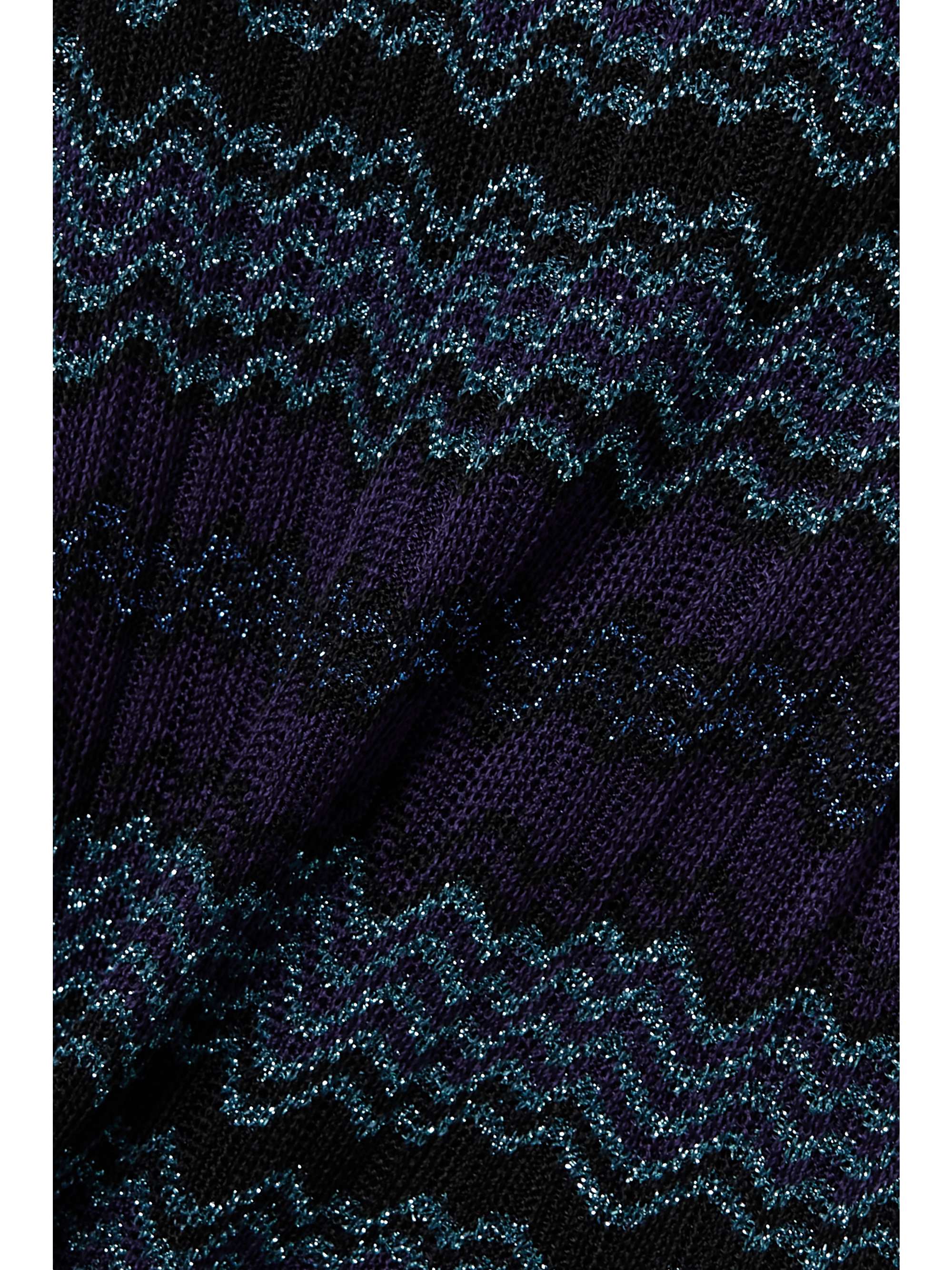 MISSONI Metallic crochet-knit stretch-silk midi dress