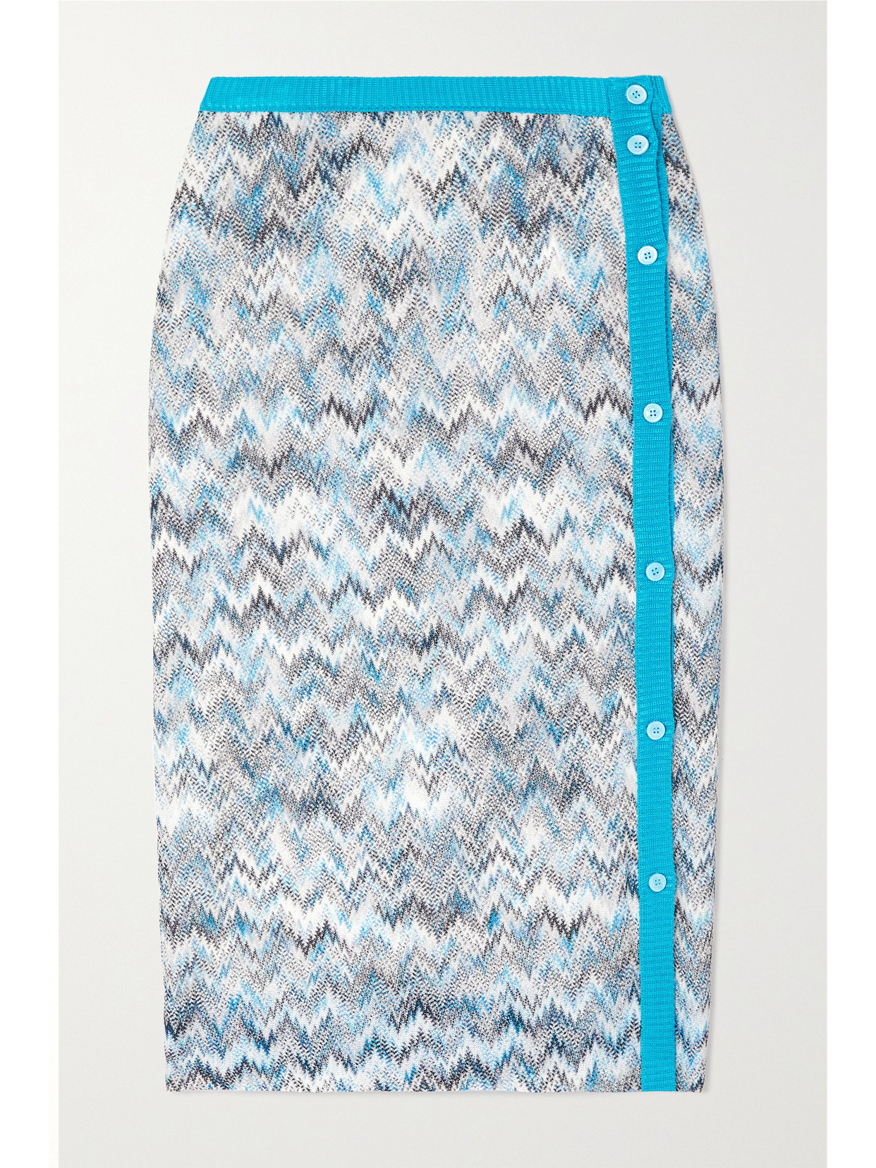 Missoni - Raschel Wrap-effect Crochet-knit Midi Skirt - Blue