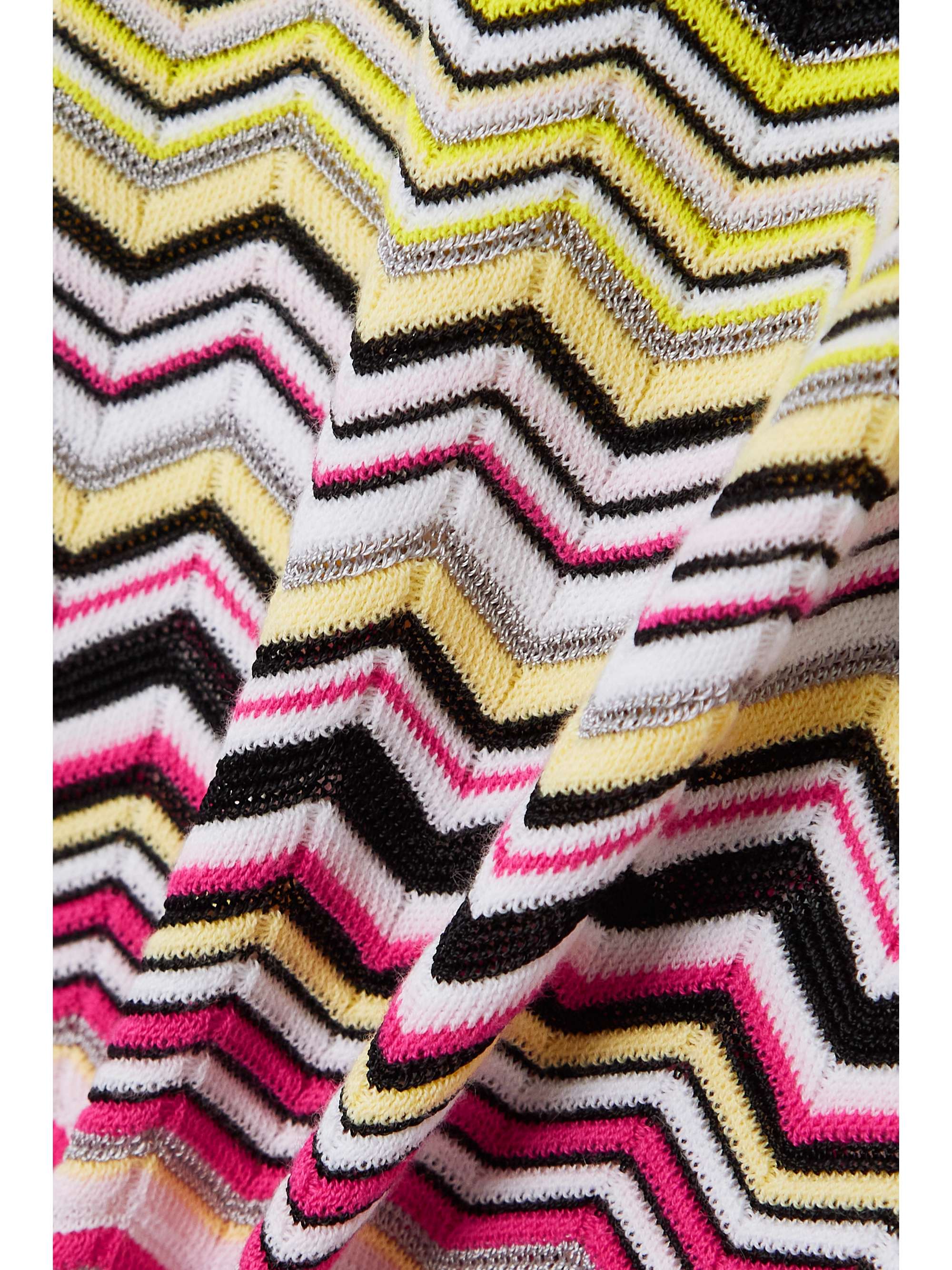 MISSONI Metallic striped crochet-knit cotton-blend vest