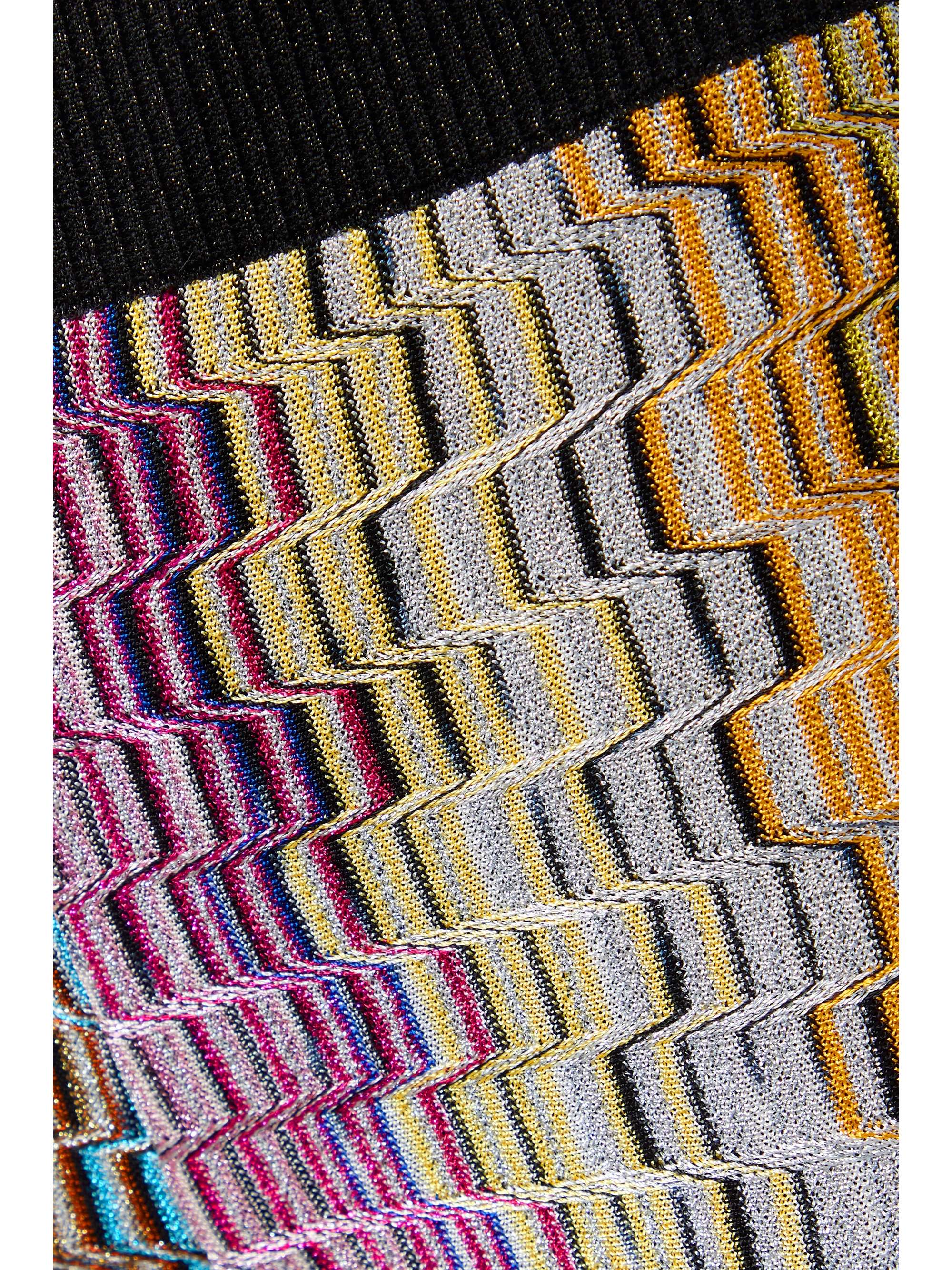 MISSONI Metallic striped crochet-knit flared pants