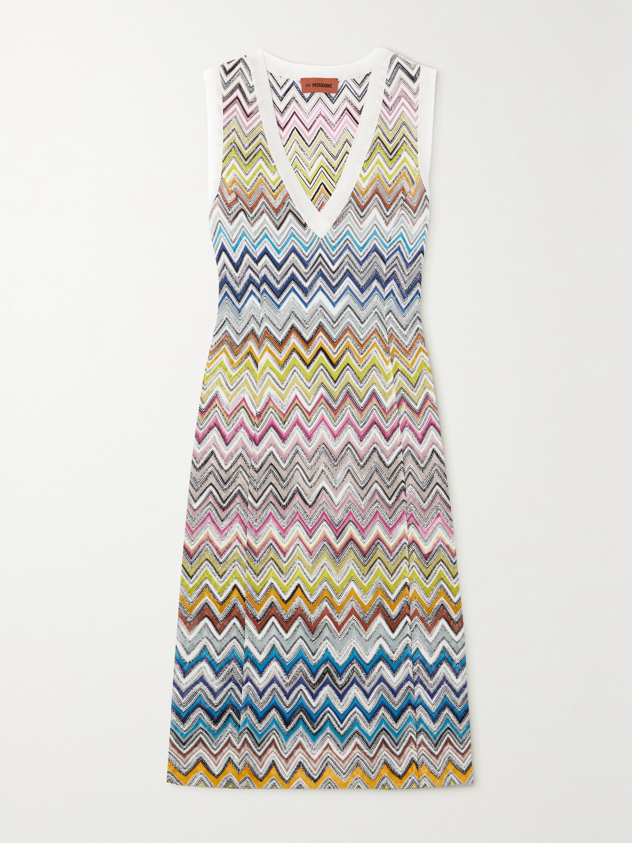 Missoni - Striped Crochet-knit Cotton-blend Midi Dress - Pink