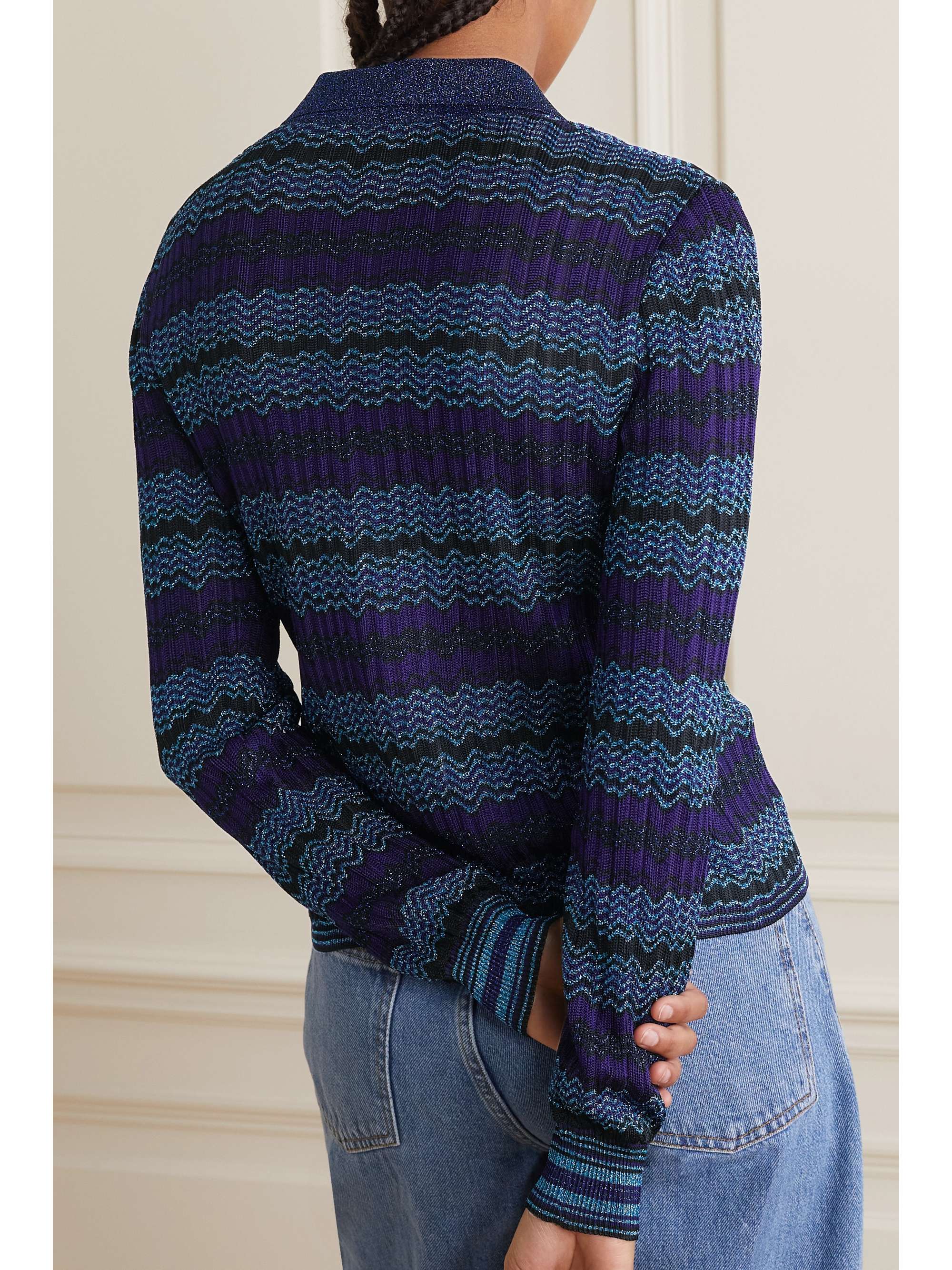 MISSONI Striped ribbed jacquard-knit shirt