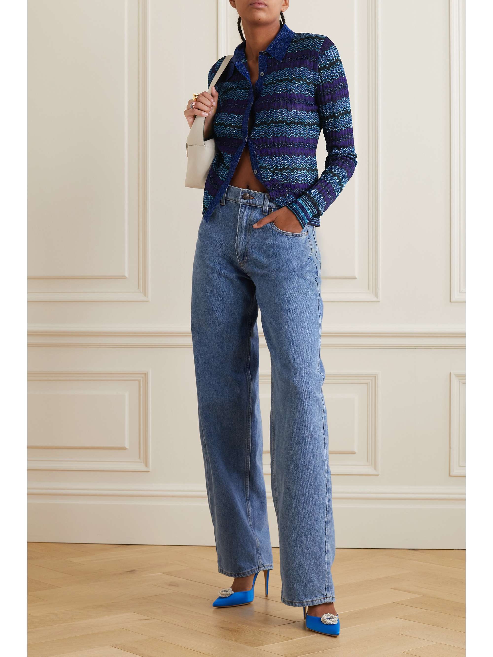 MISSONI Striped ribbed jacquard-knit shirt