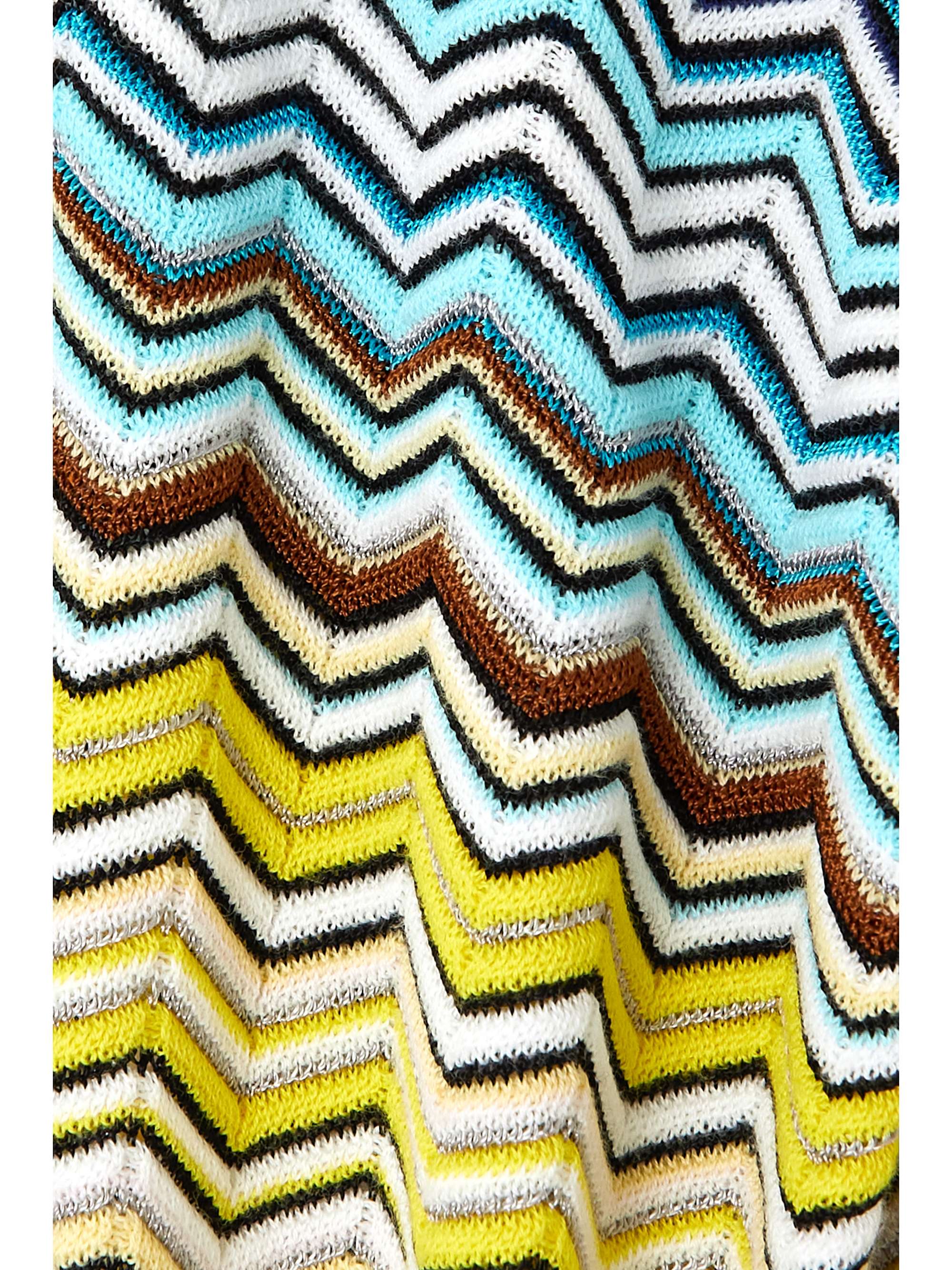MISSONI Belted striped cotton-blend cardigan