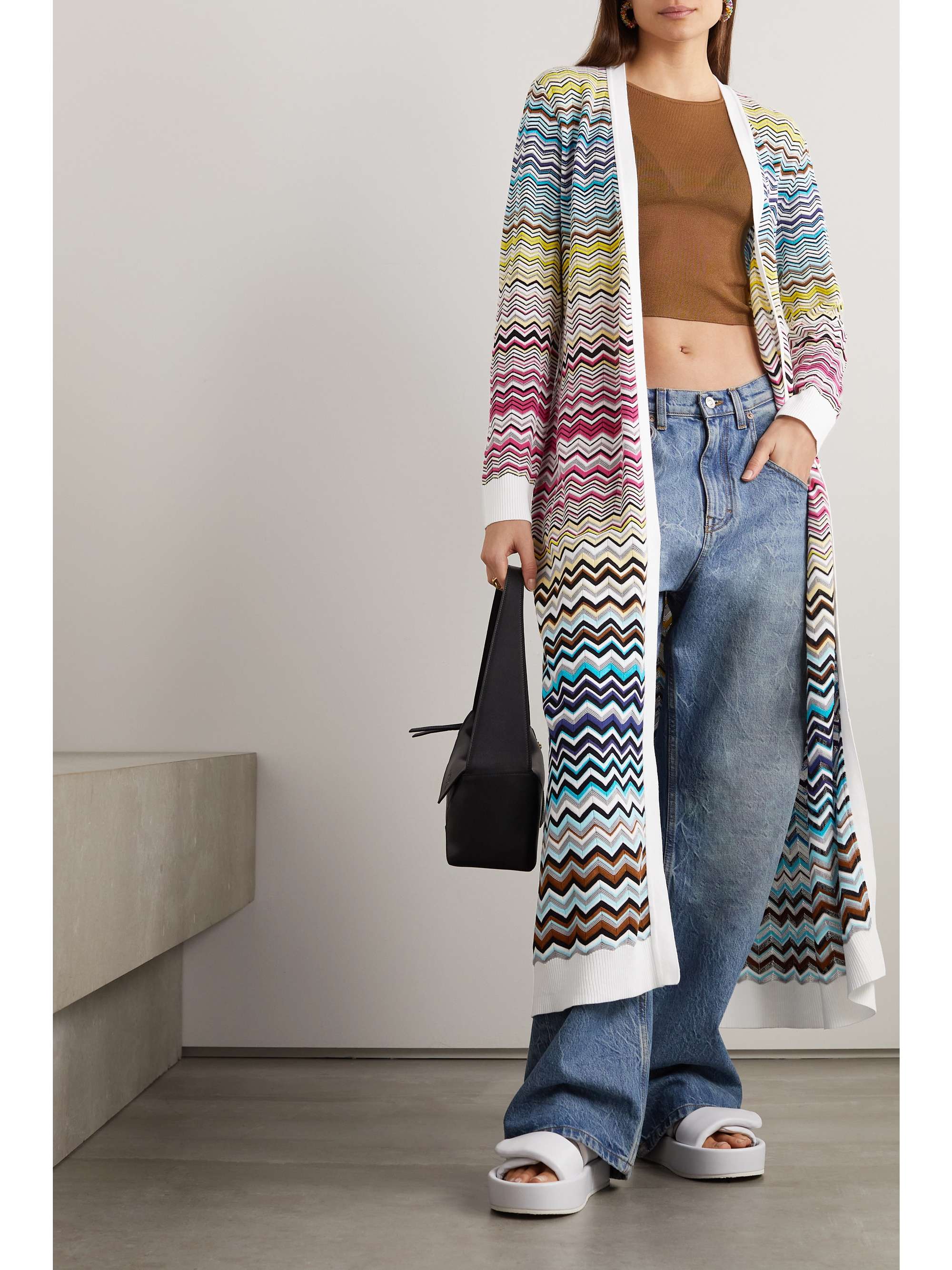 MISSONI Belted striped cotton-blend cardigan | NET-A-PORTER