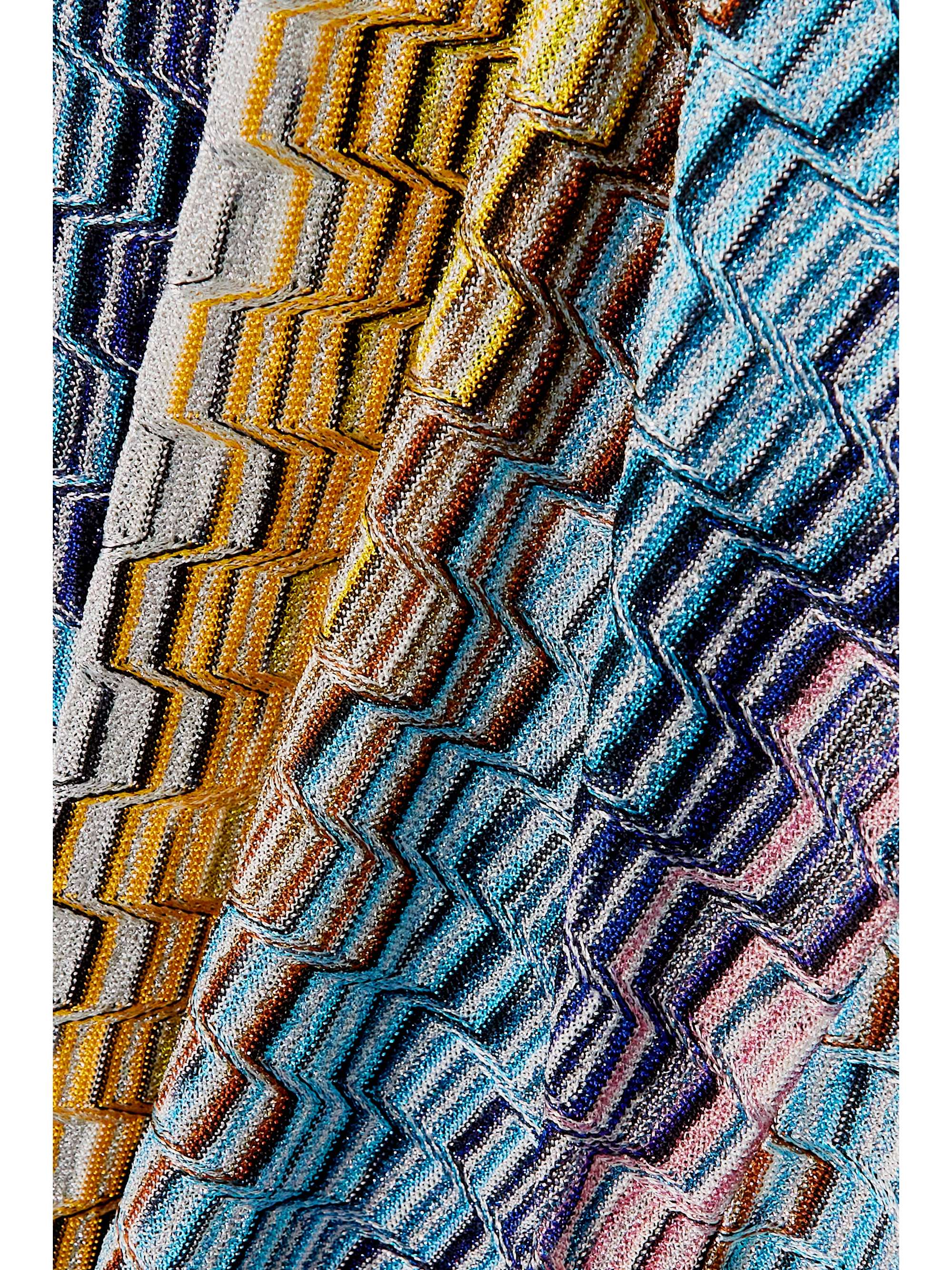 MISSONI Striped metallic crochet-knit cardigan