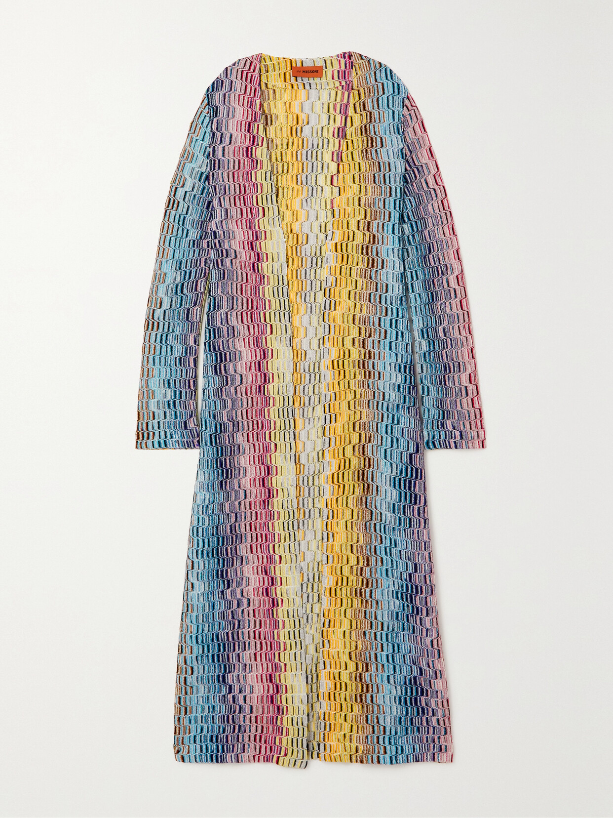 Missoni Striped Metallic Crochet-knit Cardigan - Yellow