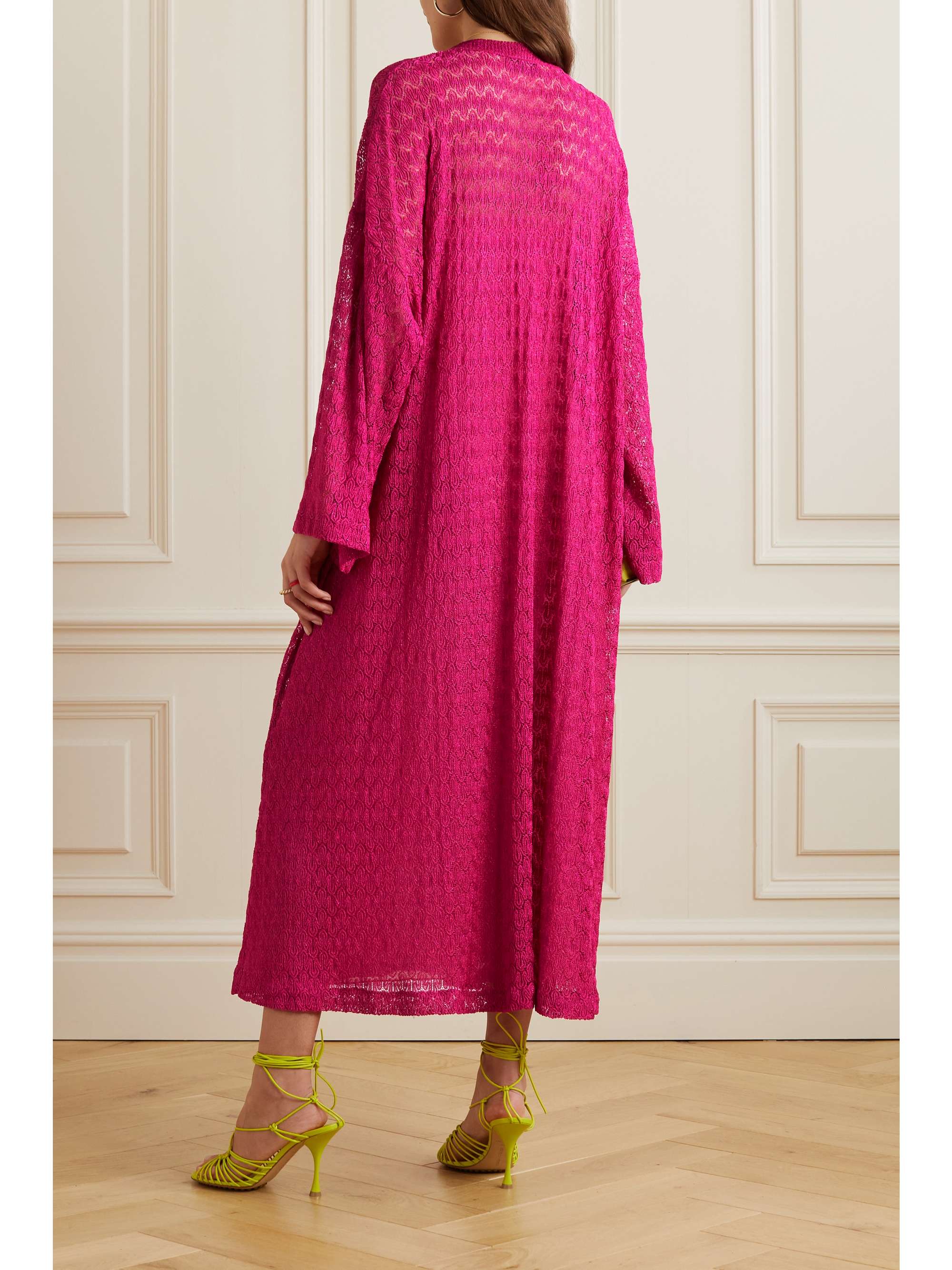 MISSONI Metallic crochet-knit kaftan
