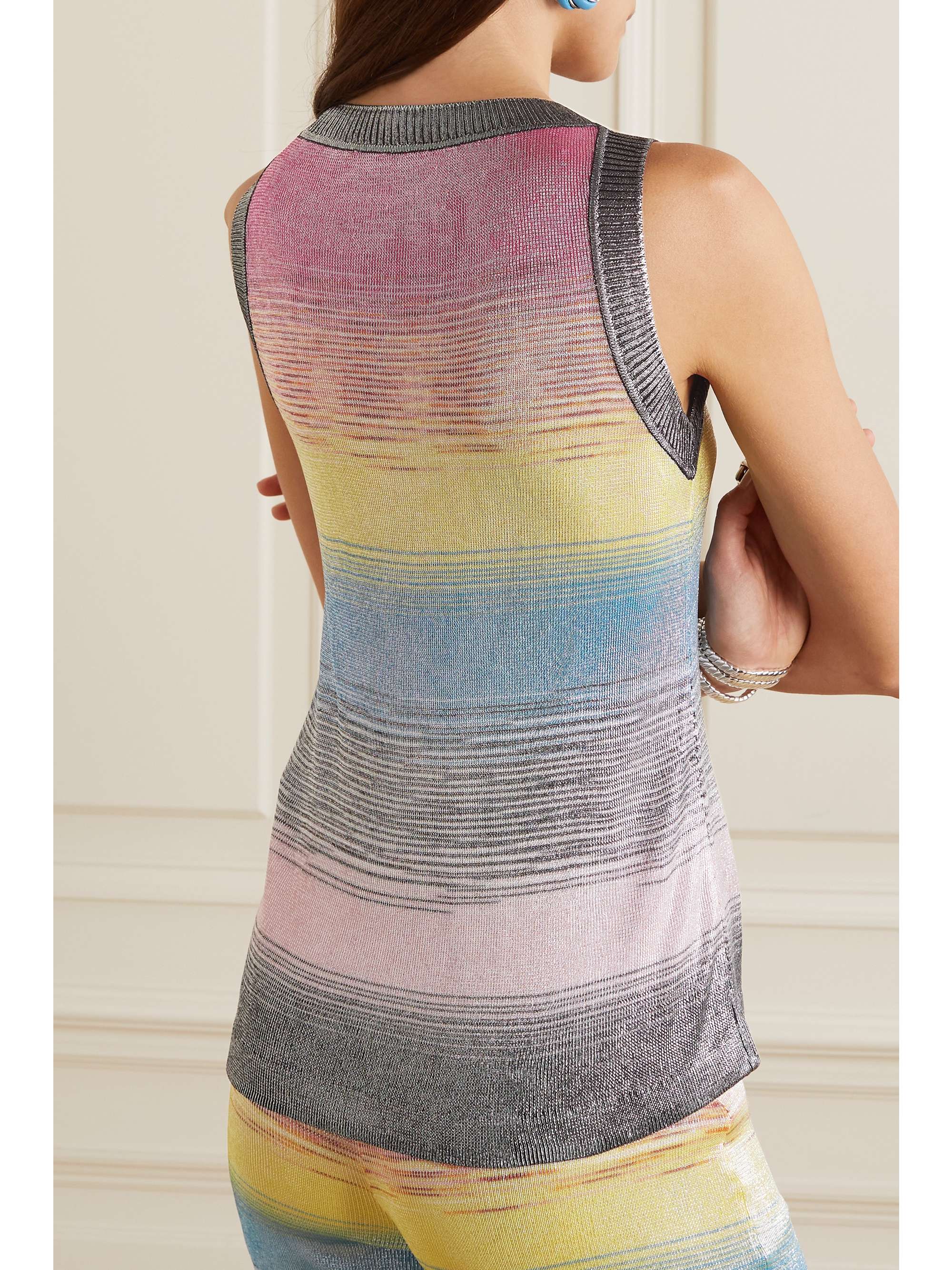 MISSONI Striped metallic knitted tank
