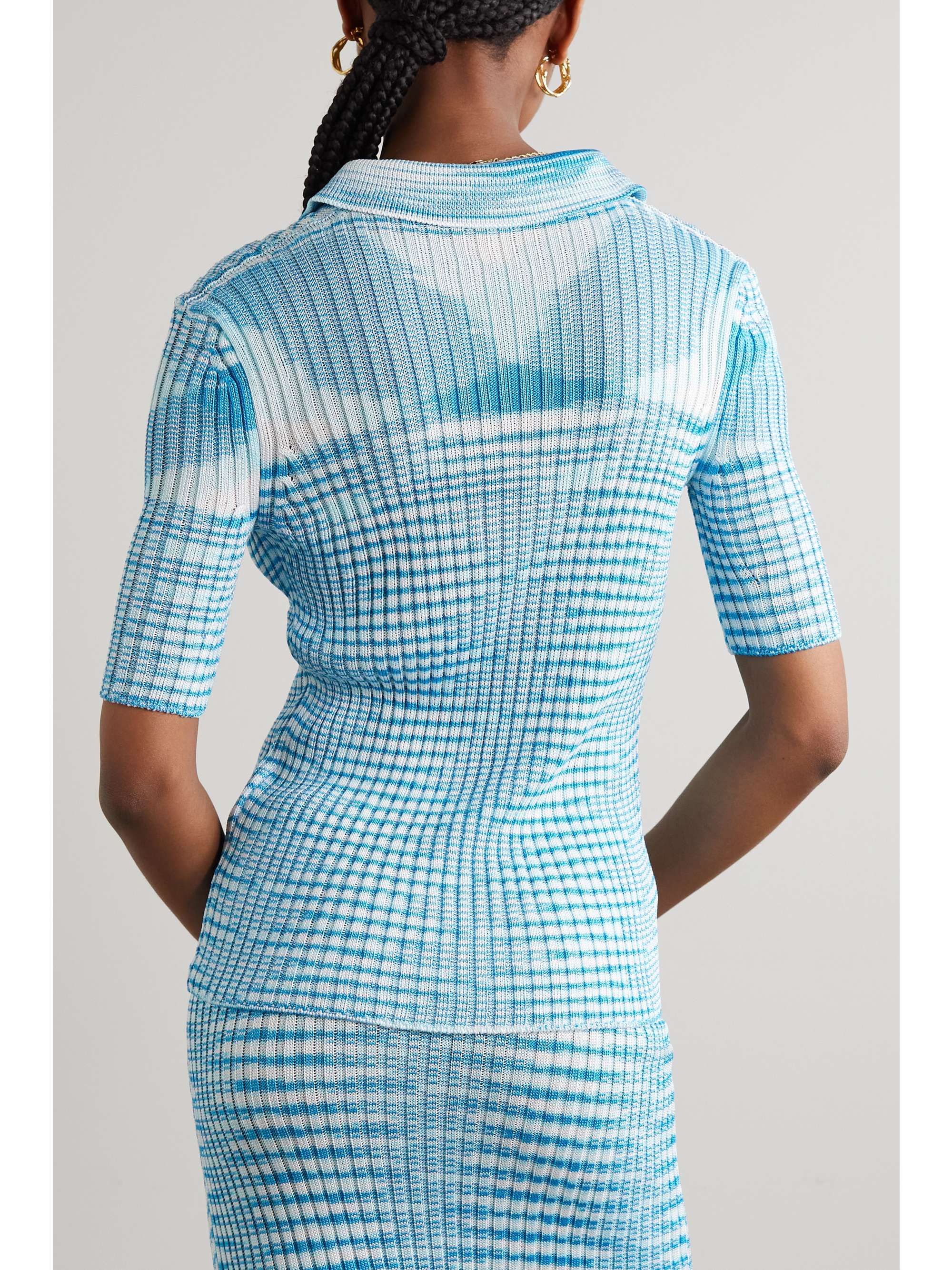 MISSONI Space-dyed ribbed-knit polo shirt