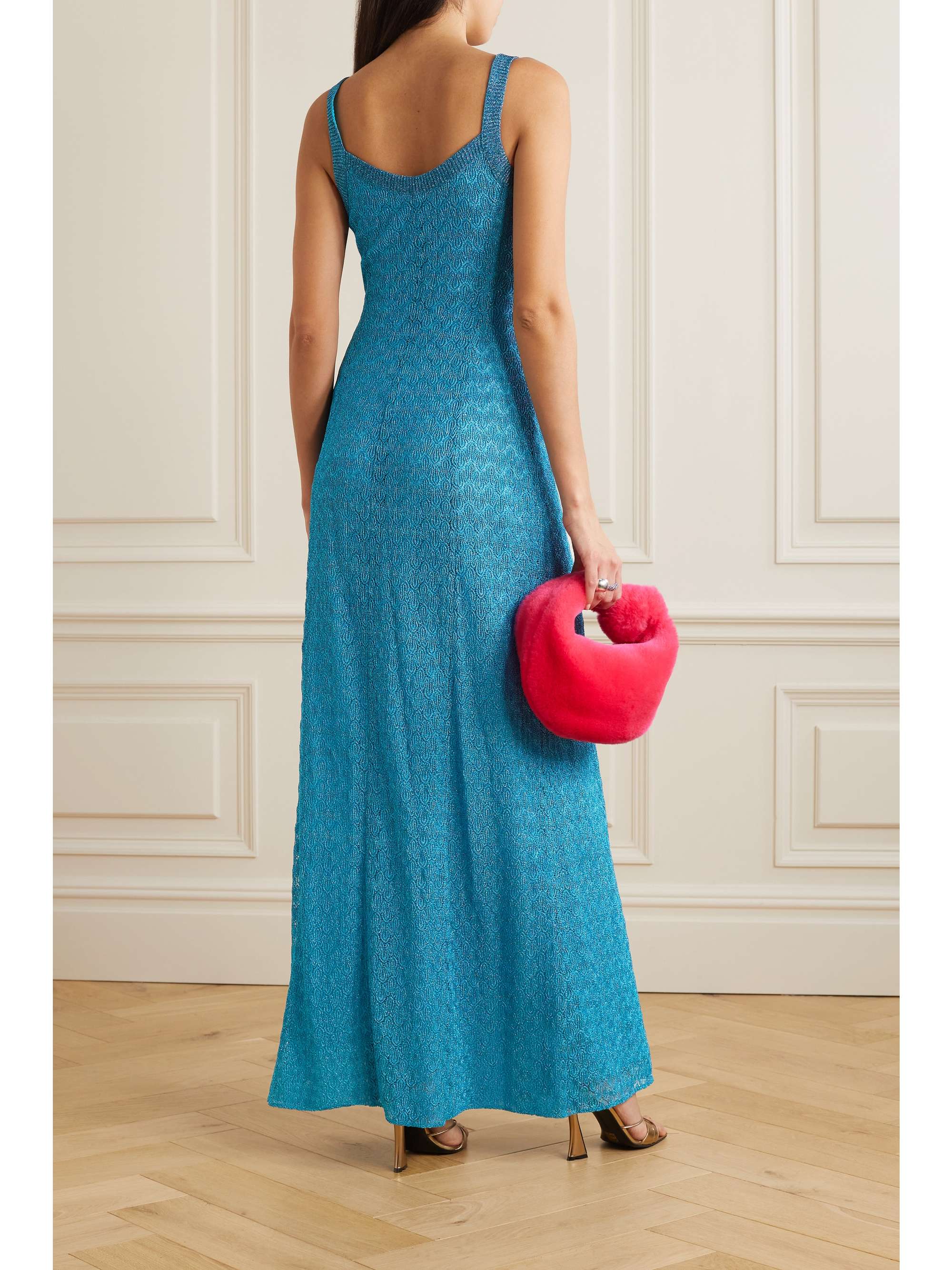 MISSONI Metallic crochet-knit maxi dress