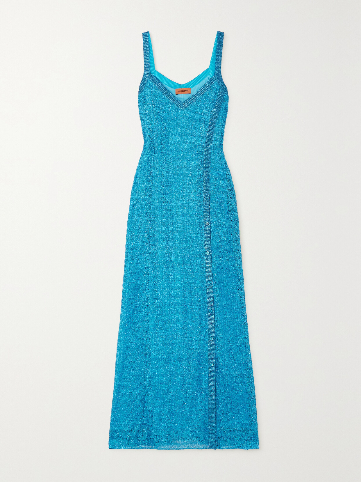 Missoni - Metallic Crochet-knit Maxi Dress - Blue