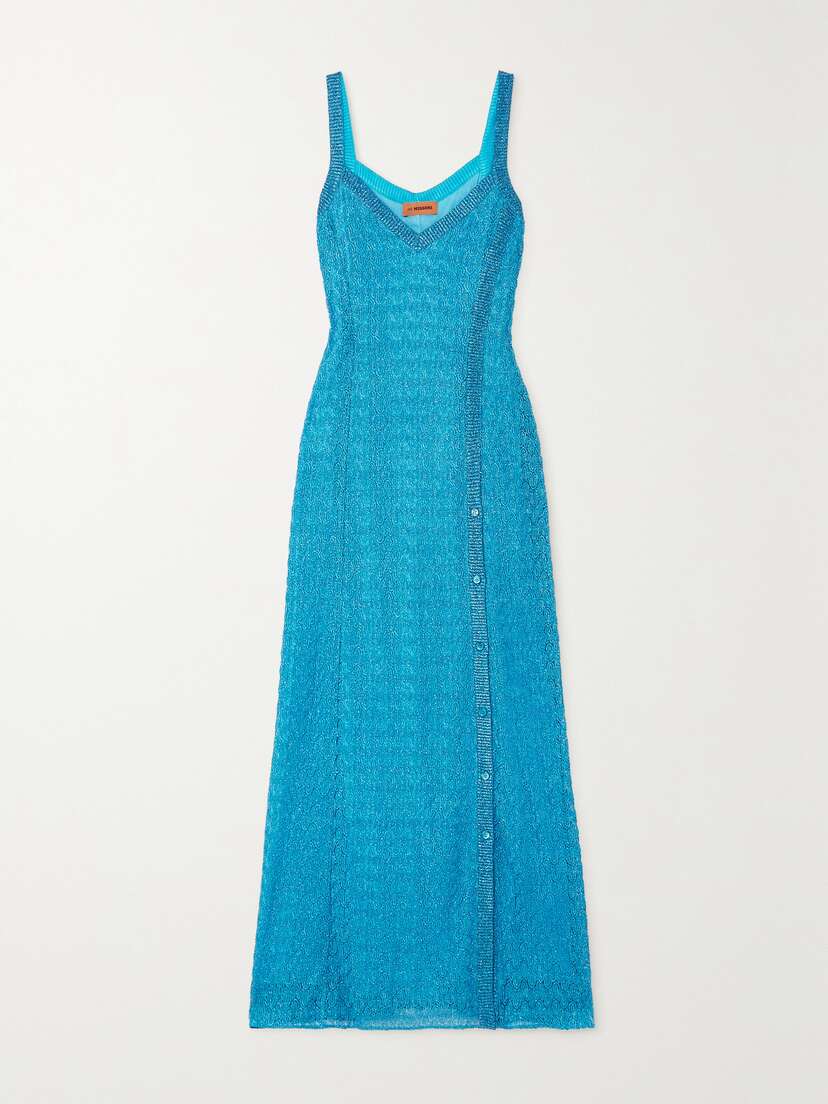Missoni Metallic Crochet-knit Maxi Dress - IT36