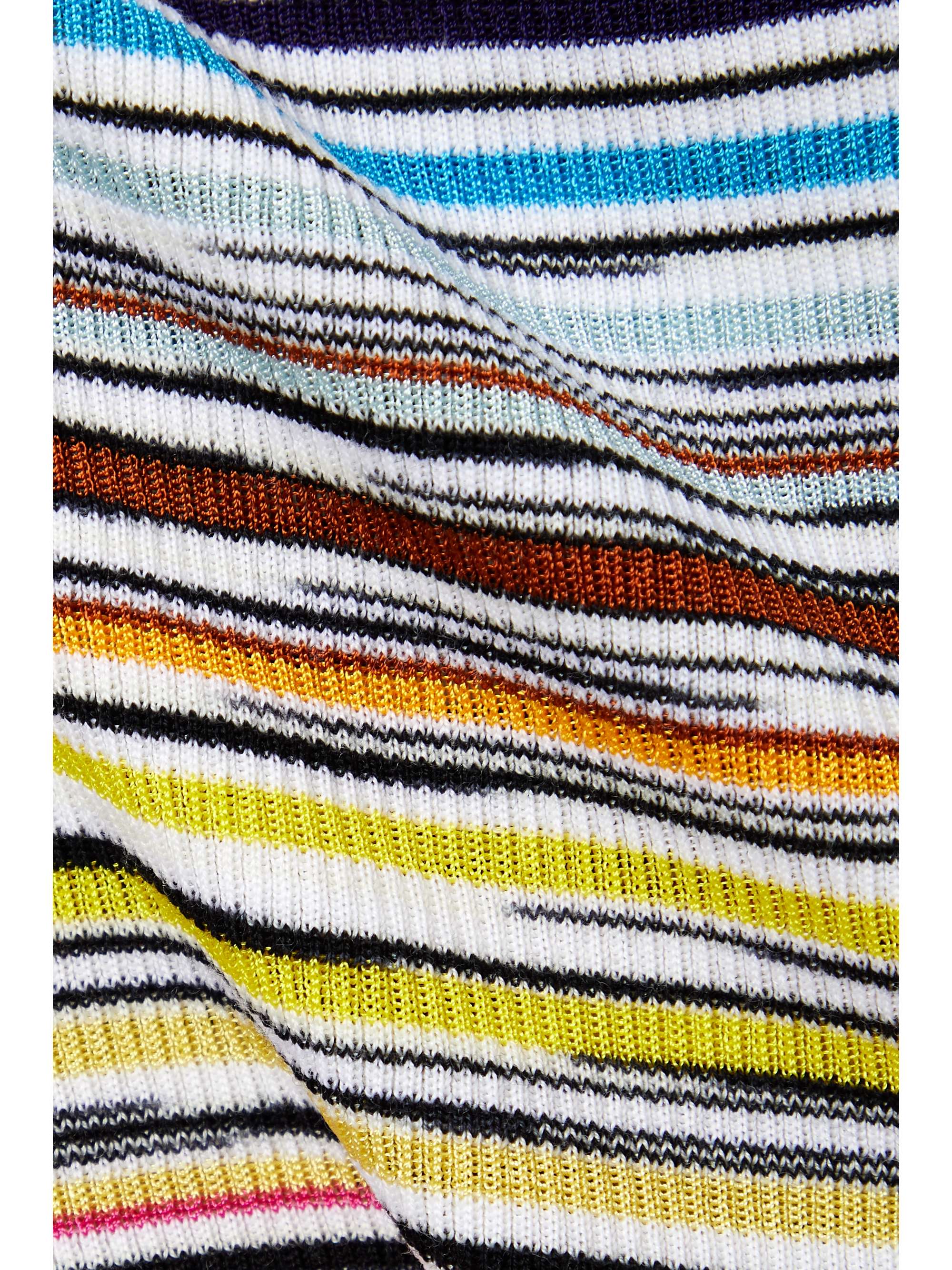 MISSONI Striped crochet-knit wool-blend tank