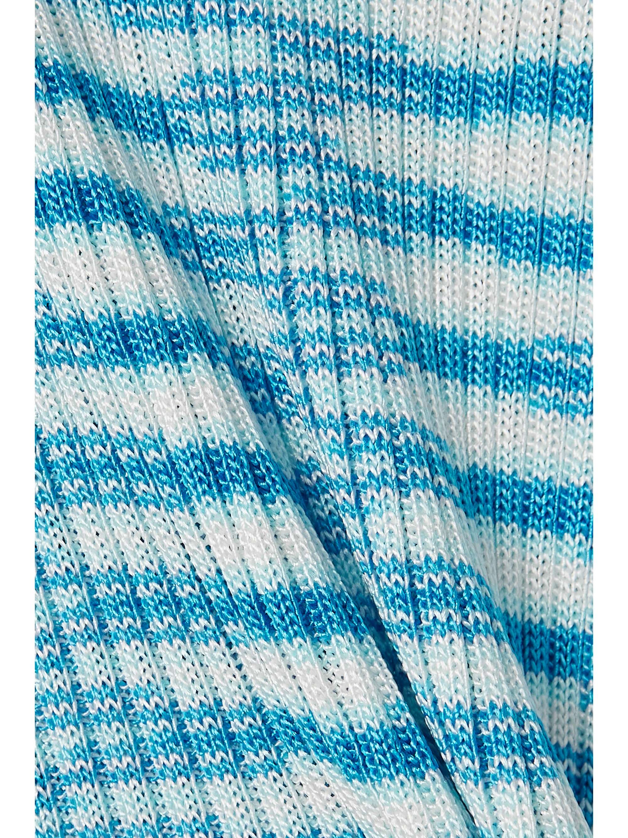 MISSONI Striped stretch-knit midi skirt