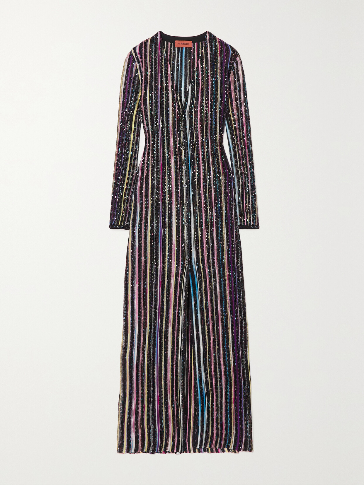 Missoni - Sequin-trimmed Striped Metallic Ribbed-knit Cardigan - Black