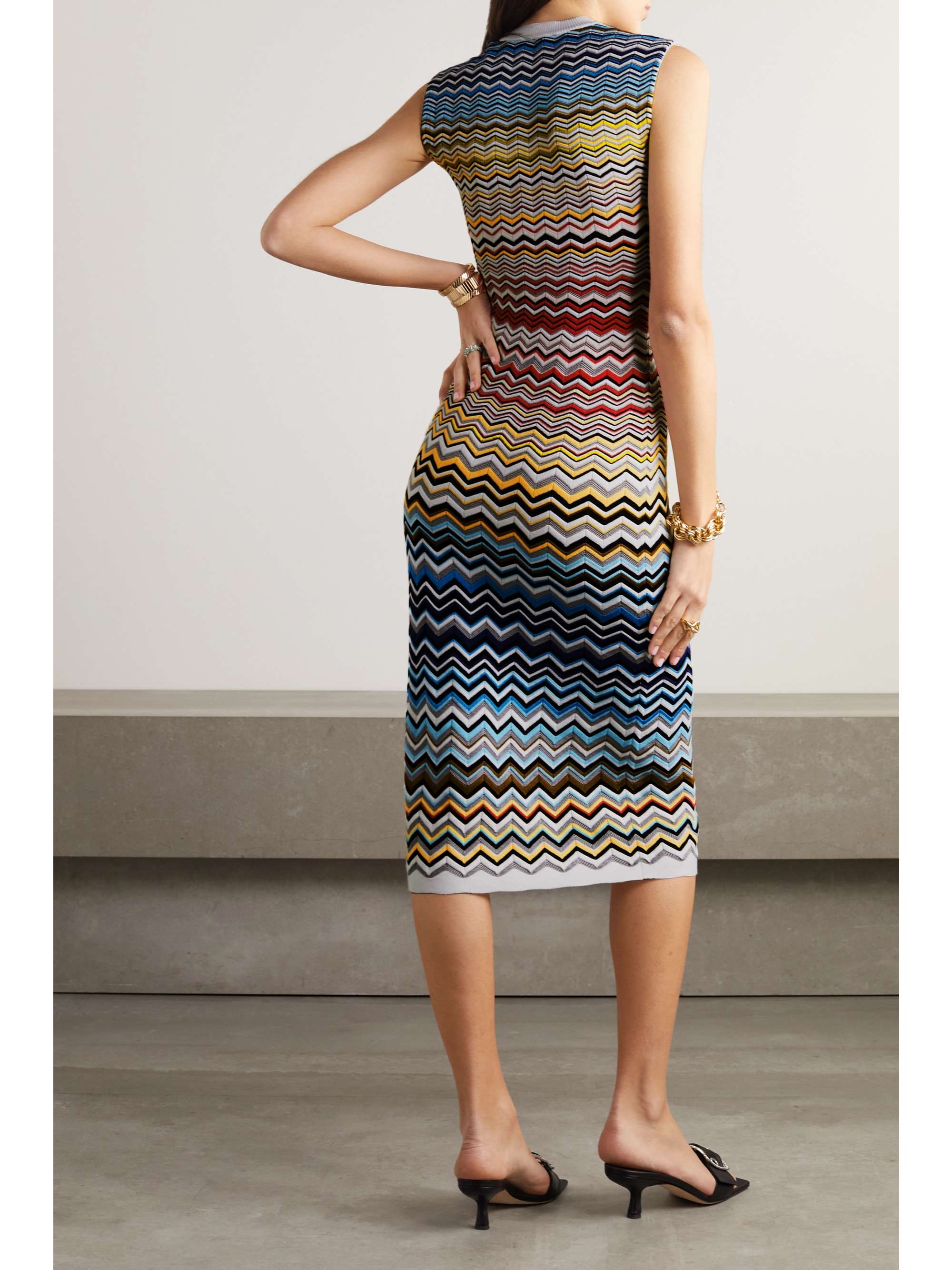 MISSONI Crochet-knit cotton-blend midi dress