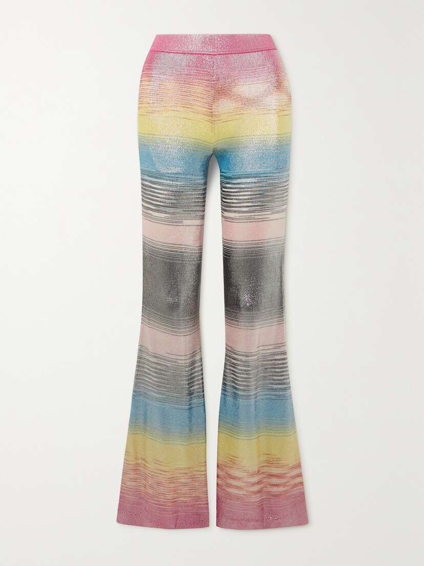 Missoni Striped Metallic Knitted Flared Pants