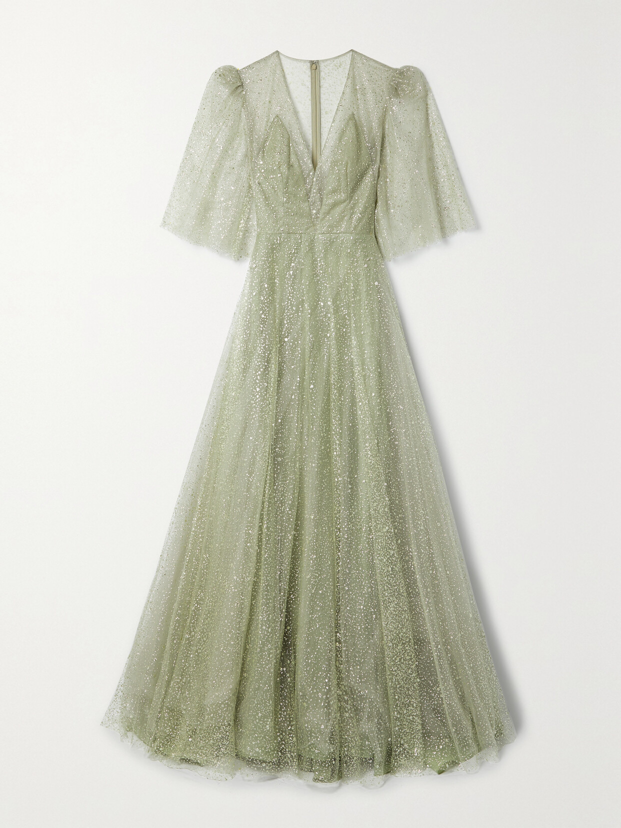 Costarellos - Fil Coupé Tulle Gown - Green