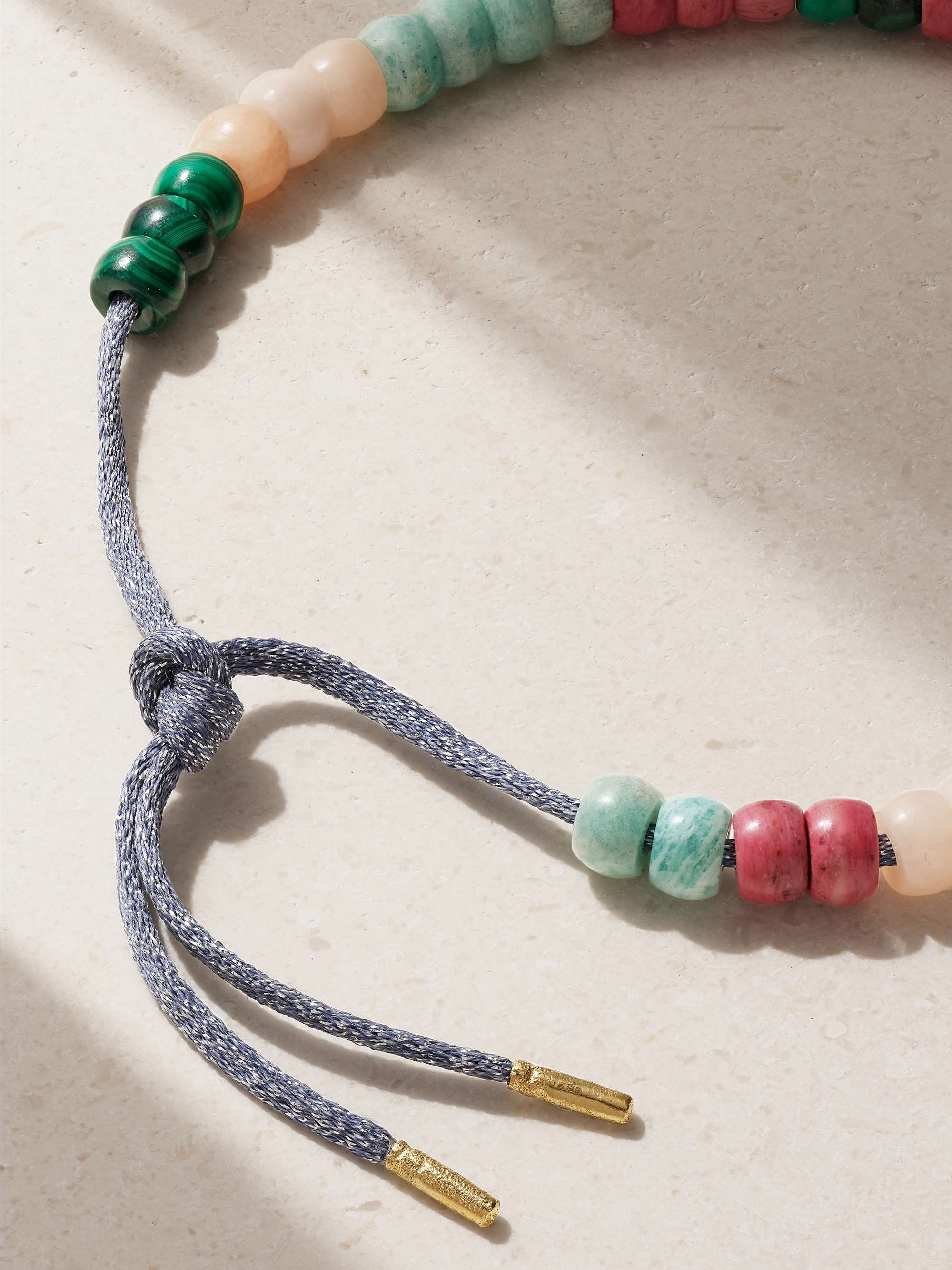CAROLINA BUCCI FORTE Beads Cartagena 18-karat gold and Lurex multi-stone necklace