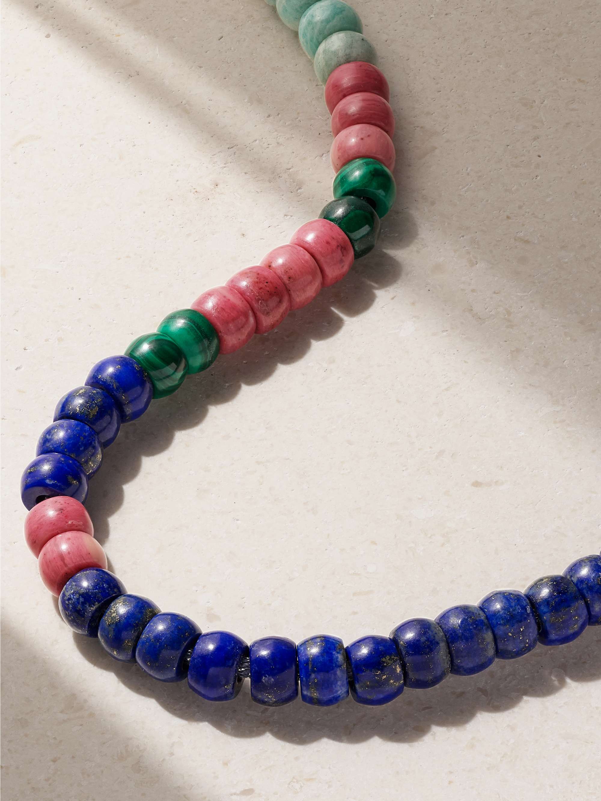 CAROLINA BUCCI FORTE Beads Cartagena 18-karat gold and Lurex multi-stone necklace