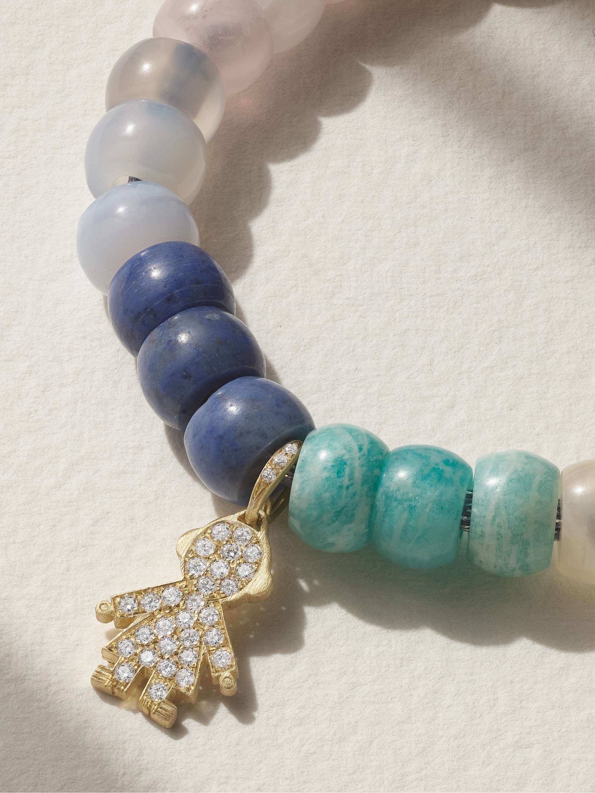 CAROLINA BUCCI Holbox FORTE Beads 18-karat gold, diamond and Lurex multi-stone bracelet