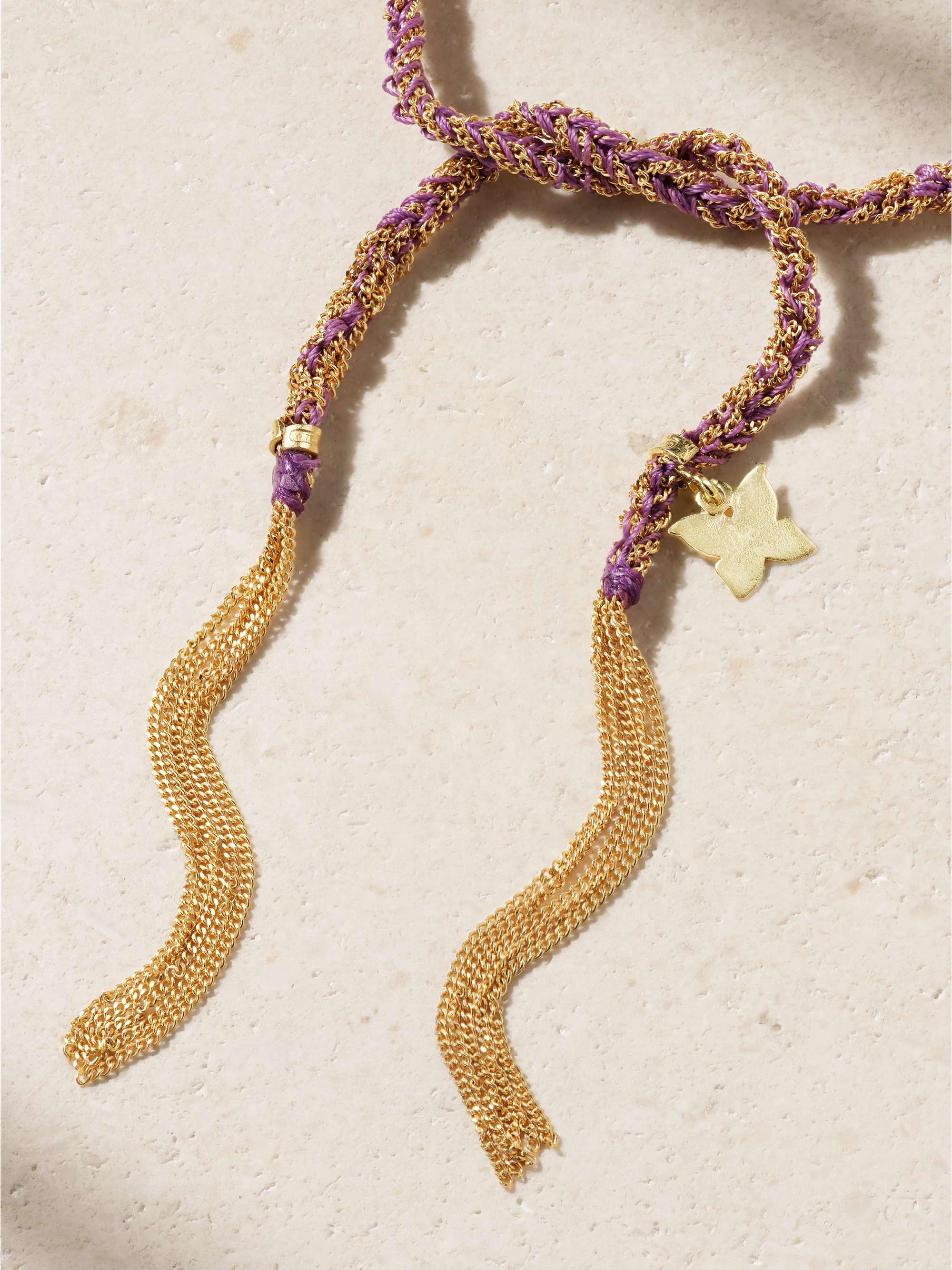 CAROLINA BUCCI Freedom Lucky 18-karat gold and silk bracelet