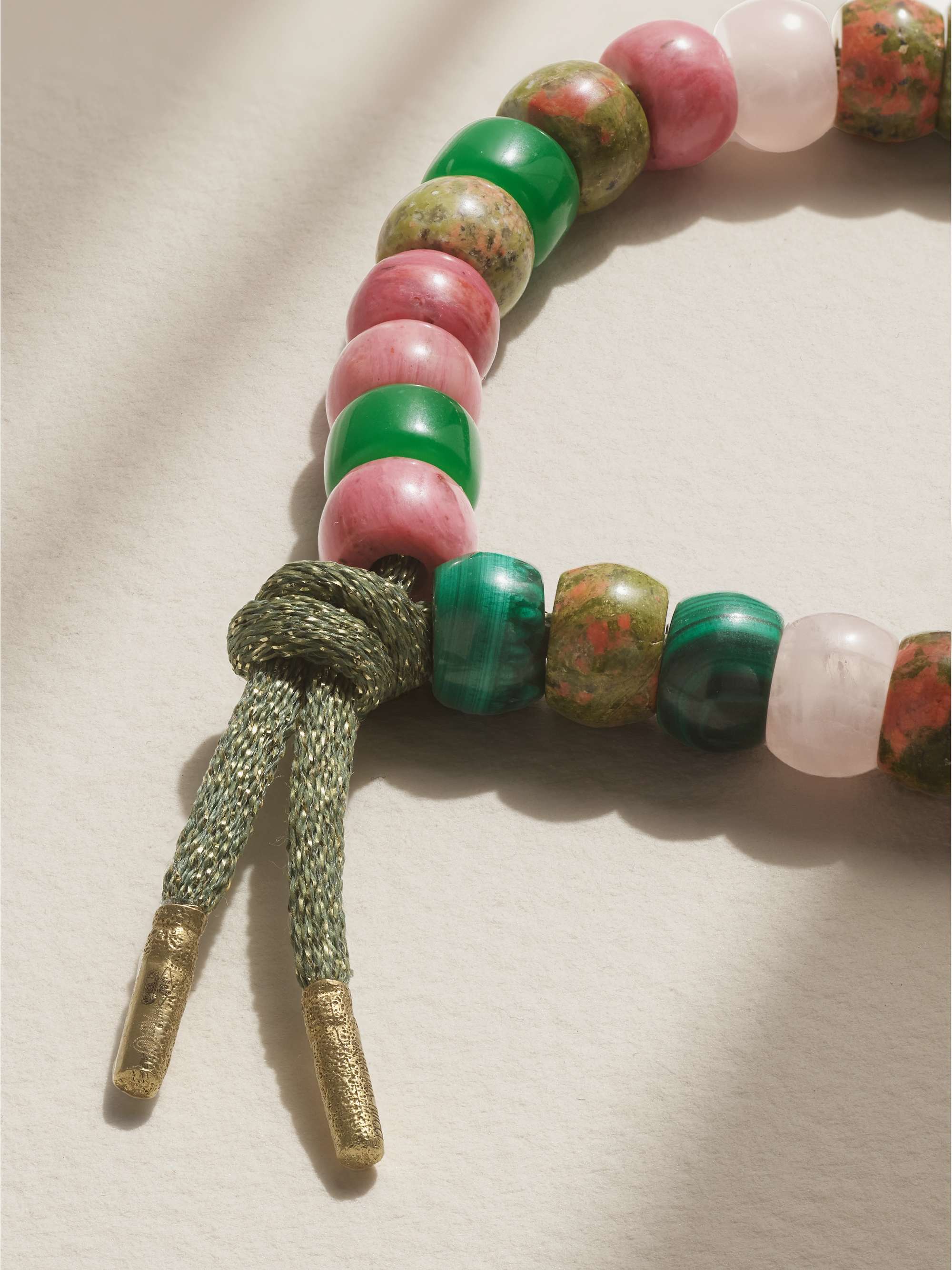 CAROLINA BUCCI FORTE Beads Cartagena 18-karat gold and Lurex multi-stone bracelet