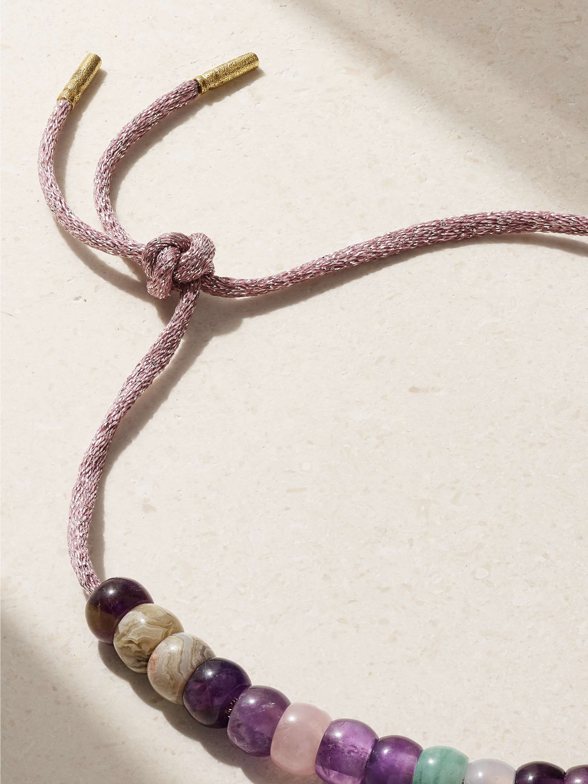 CAROLINA BUCCI FORTE Beads Big Sur 18-karat gold and Lurex multi-stone necklace