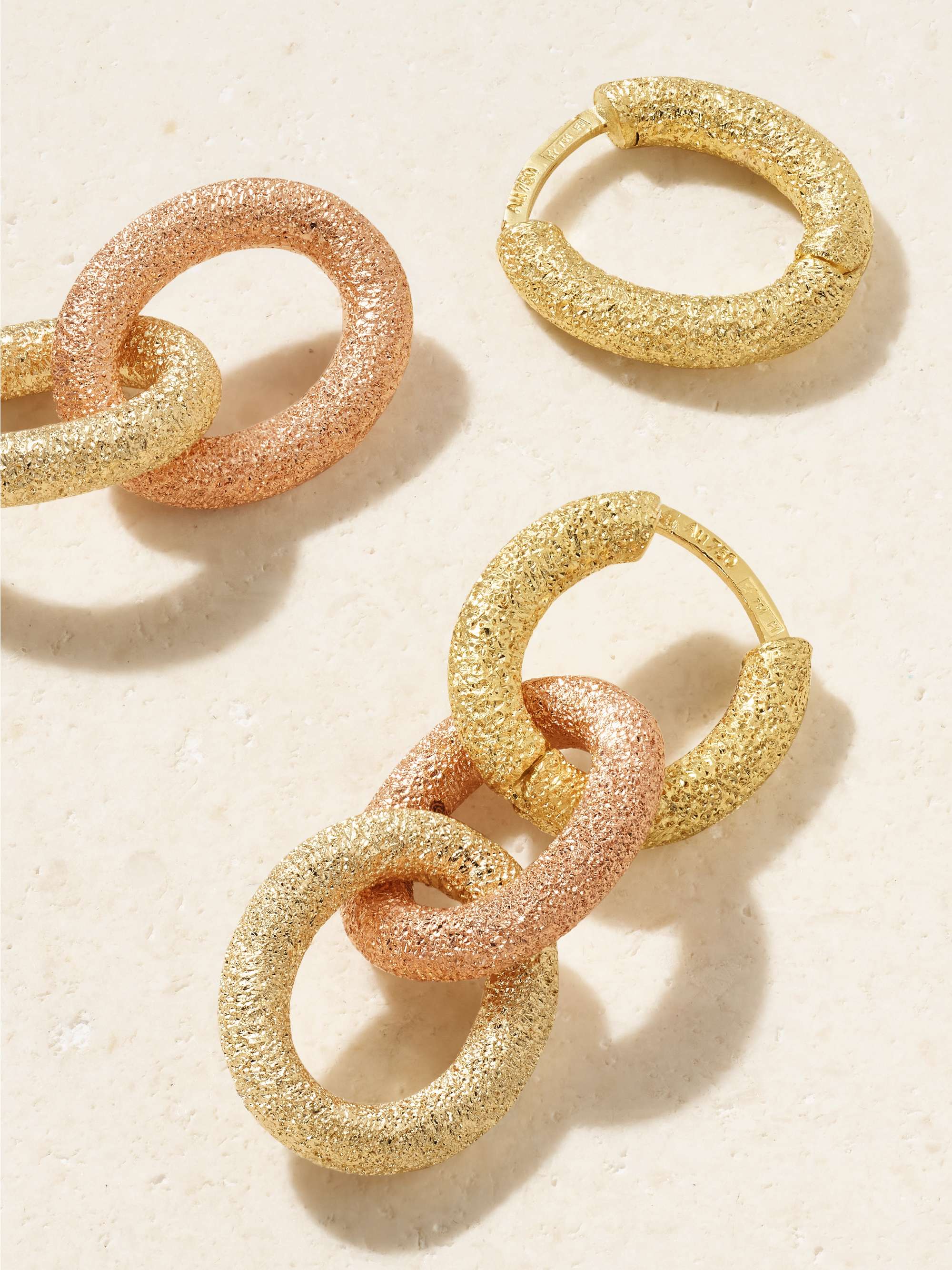 CAROLINA BUCCI Florentine 18-karat yellow and rose gold earrings