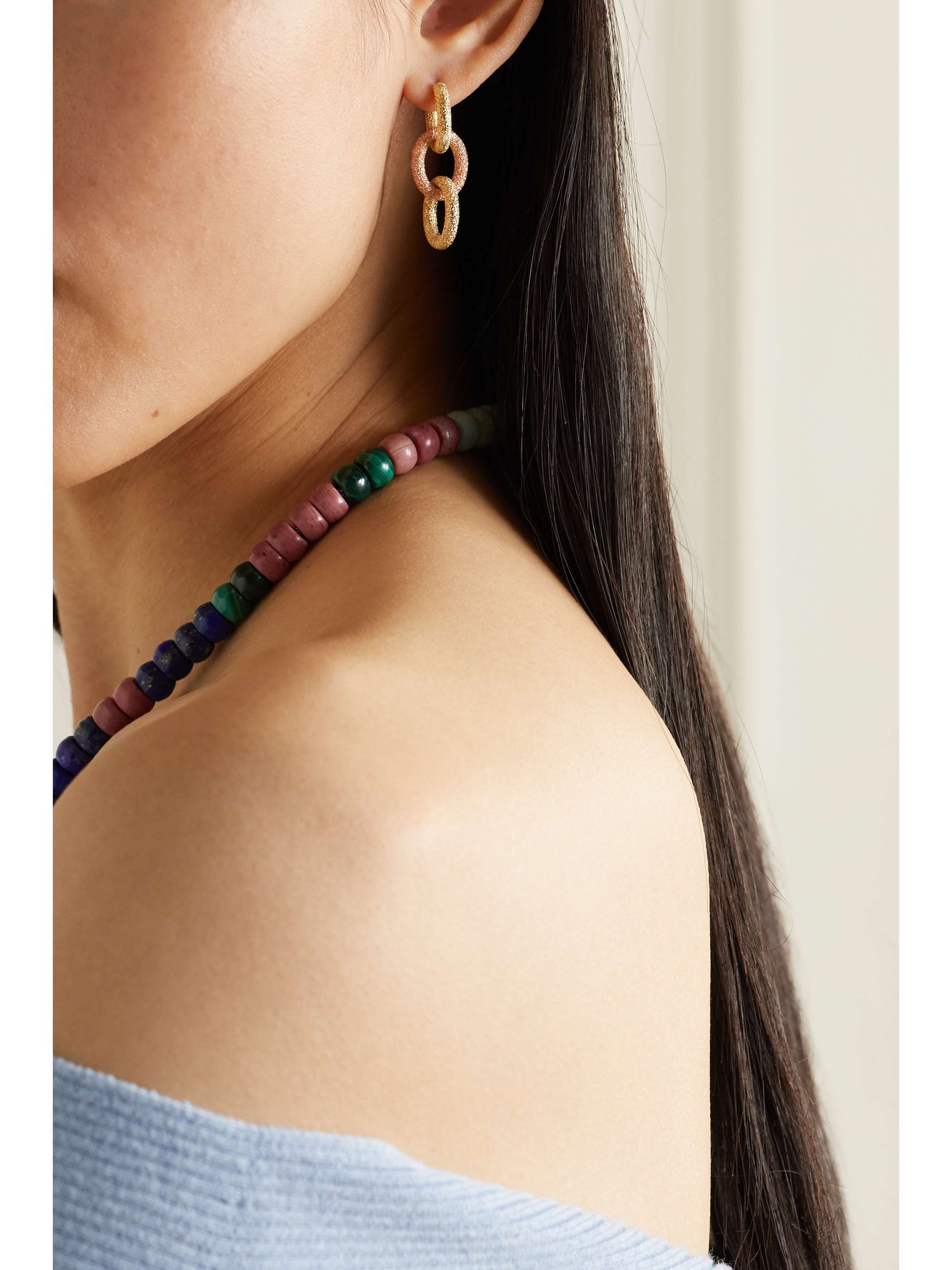 CAROLINA BUCCI Florentine 18-karat yellow and rose gold earrings