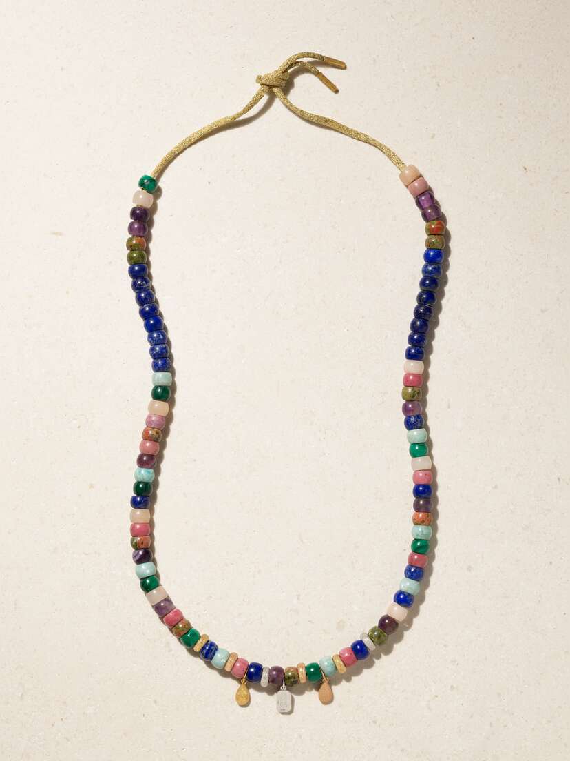 Carolina Bucci Cartagena Forte Beads 18-karat Yellow, Rose And White Gold And Lurex Multi-stone Necklace