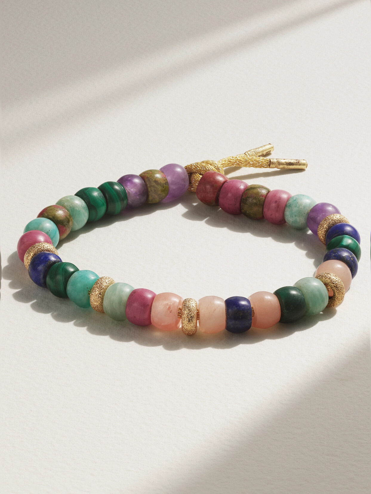 Carolina Bucci - Forte Beads Cartagena 18-karat Gold And Lurex Multi-stone Bracelet - one size