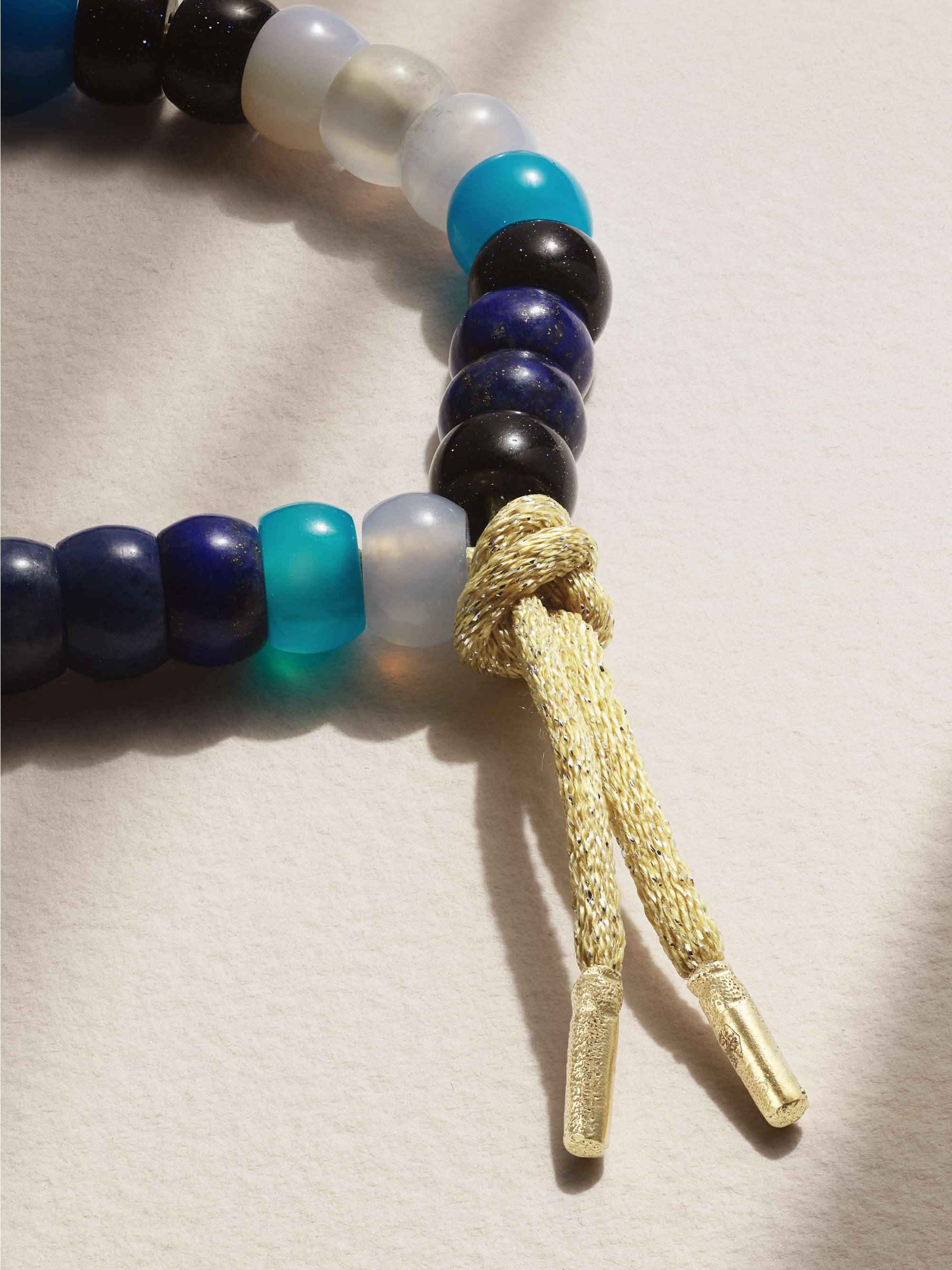 CAROLINA BUCCI Trancoso FORTE Beads 18-karat gold and Lurex multi-stone bracelet