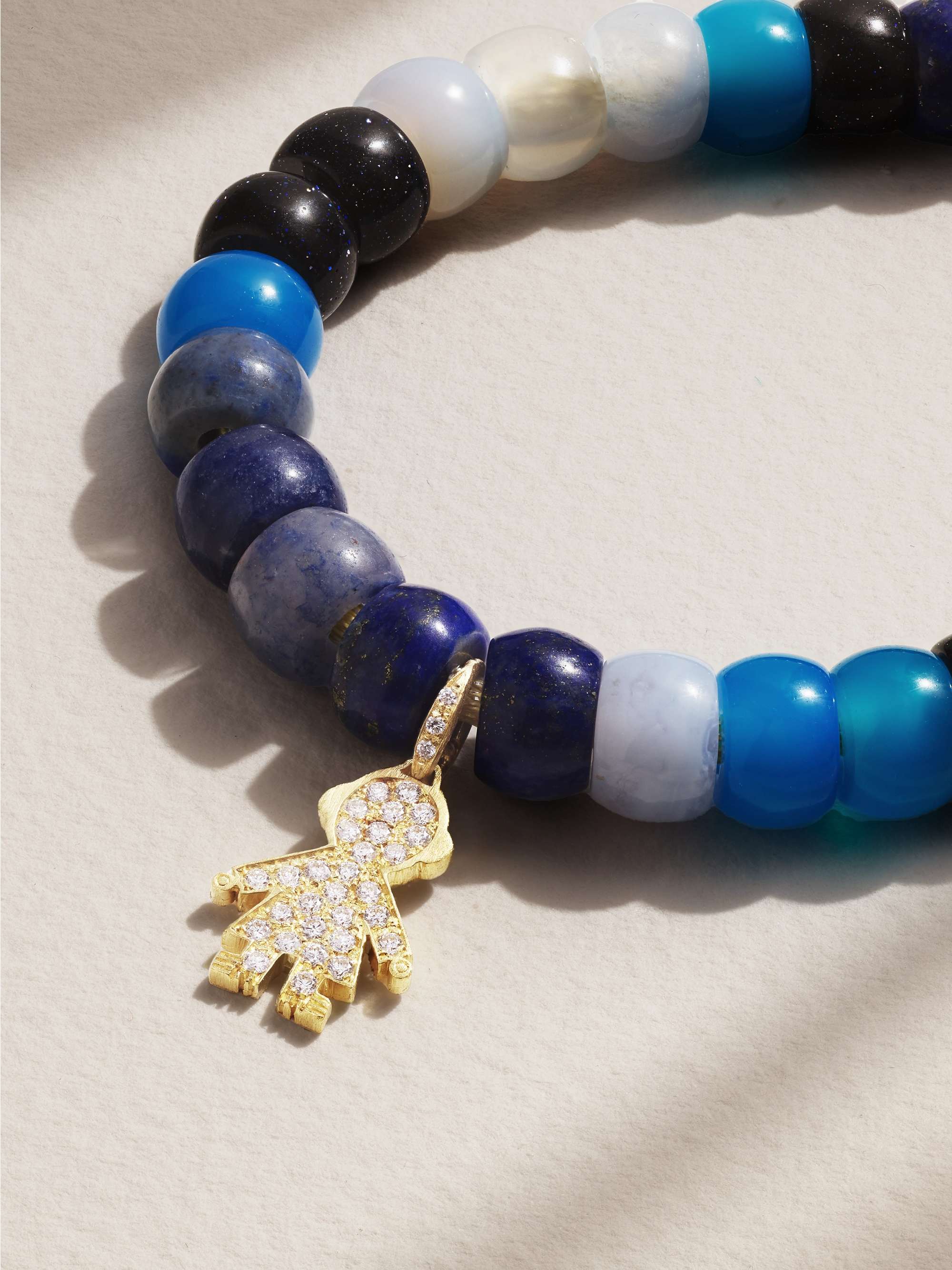 CAROLINA BUCCI Trancoso FORTE Beads 18-karat gold and Lurex multi-stone bracelet