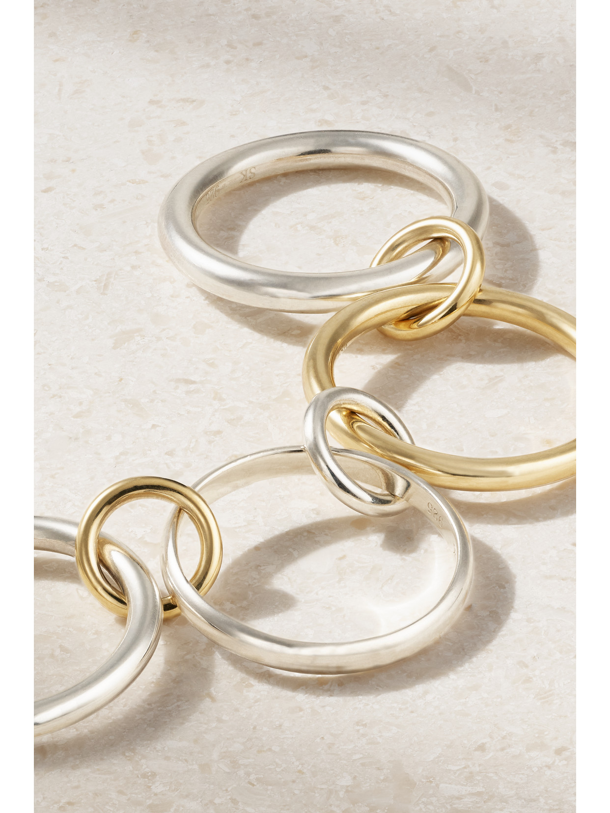 Spinelli Kilcollin Cancer Set Of Four 18-karat Gold And Sterling Silver Ring In Gold