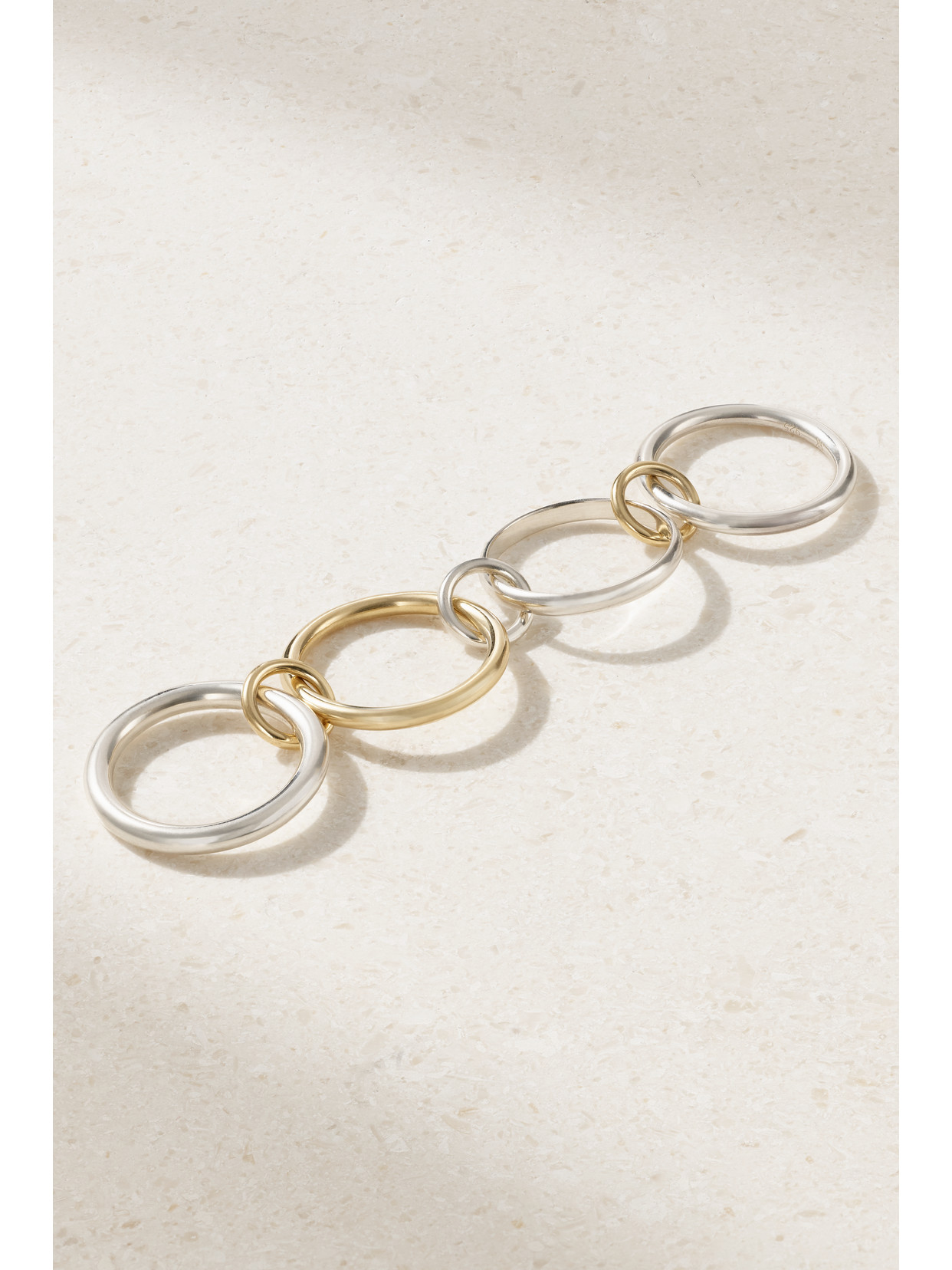 Spinelli Kilcollin Cancer Set Of Four 18-karat Gold And Sterling Silver Ring In Gold