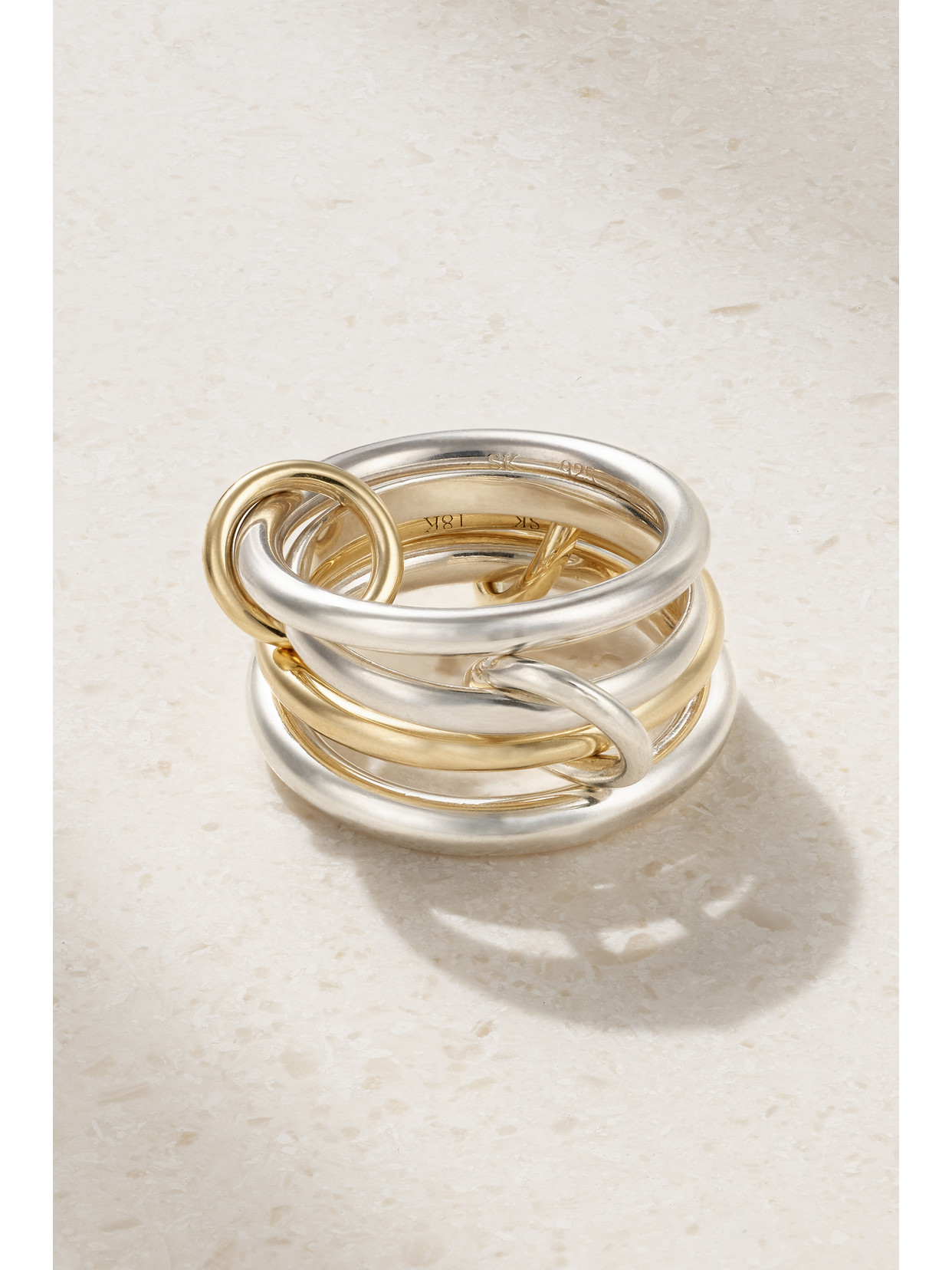 Spinelli Kilcollin - Cancer Set Of Four 18-karat Gold And Sterling Silver Ring - 5